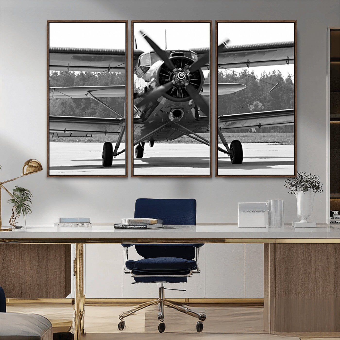 MGV-FC-48X32-3P - Wall Art Old War Plane Canvas Print