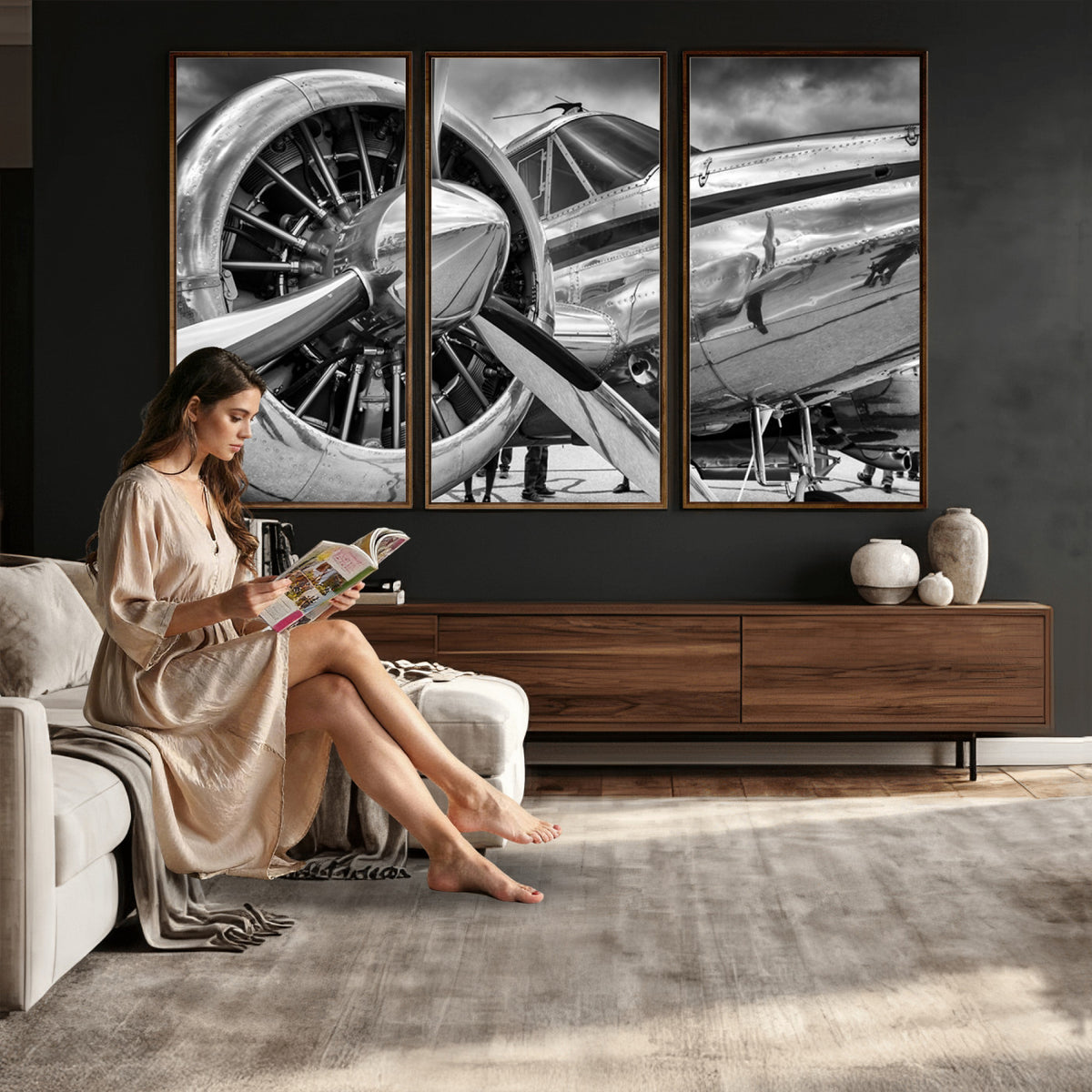 40672-MGV-CV-36X24 - Vintage Antique Airplane Wall Art Canvas Print