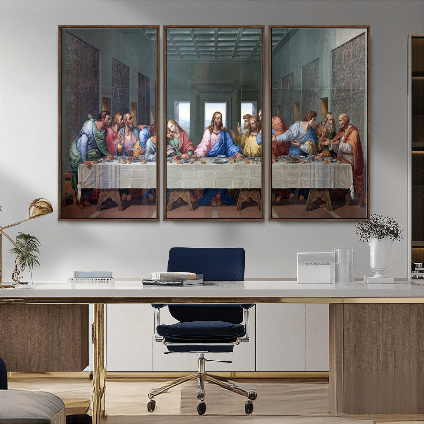 MGV-FC-48X32-3P - The Last Supper Multi Panel Canvas Wall Art