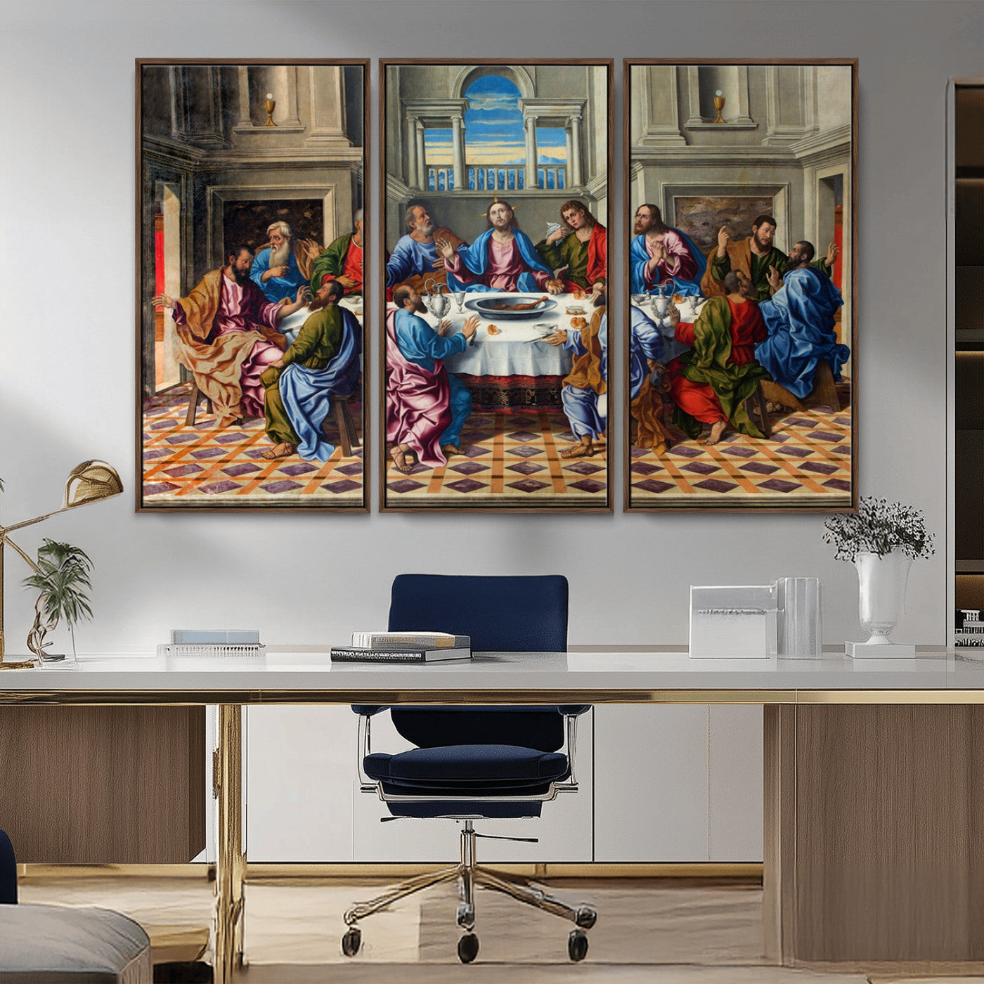 MGV-FC-48X32-3P - The Last Supper Multi Panel Canvas Wall Art