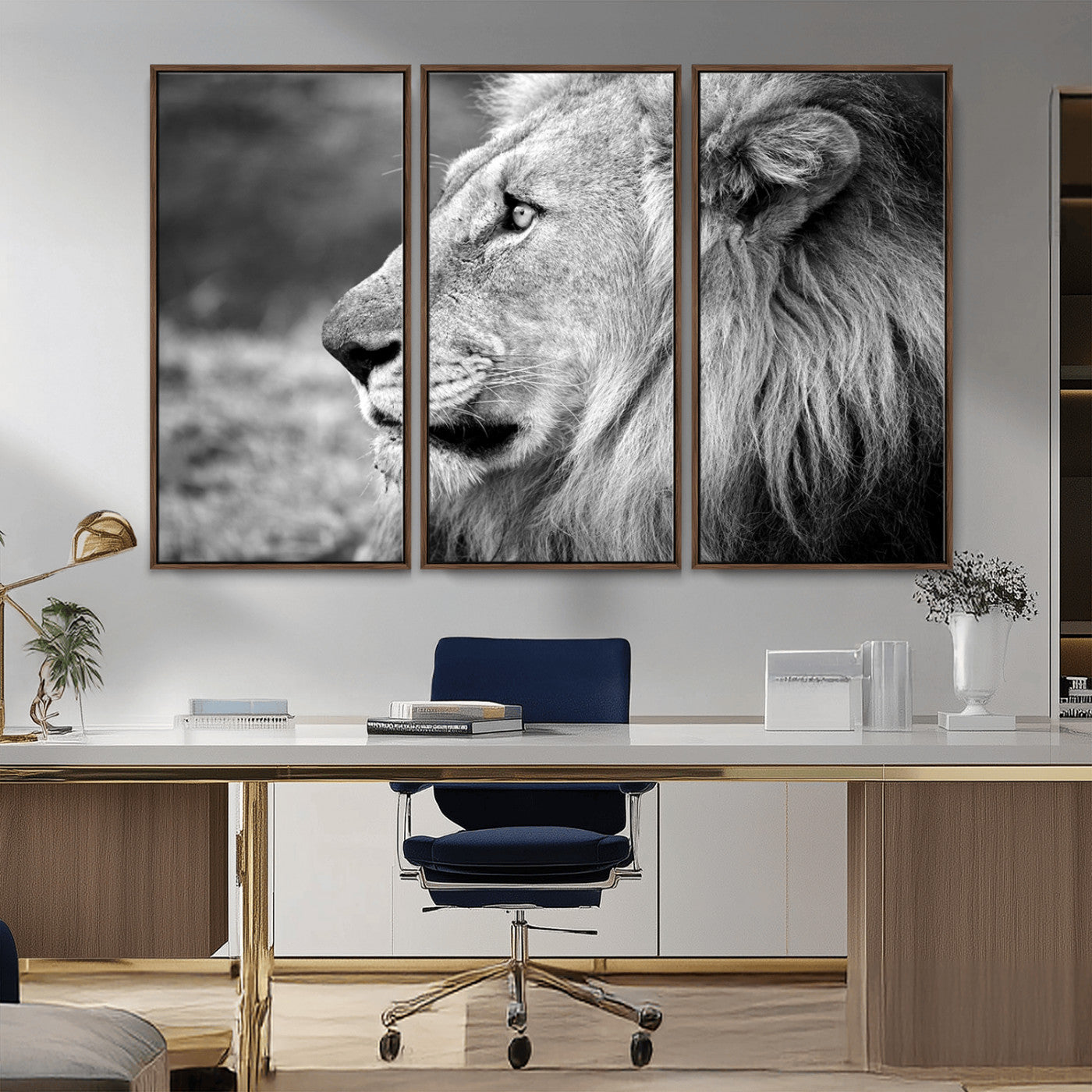 MGV-FC-48X32-3P - African Lion Wall Art Canvas Print