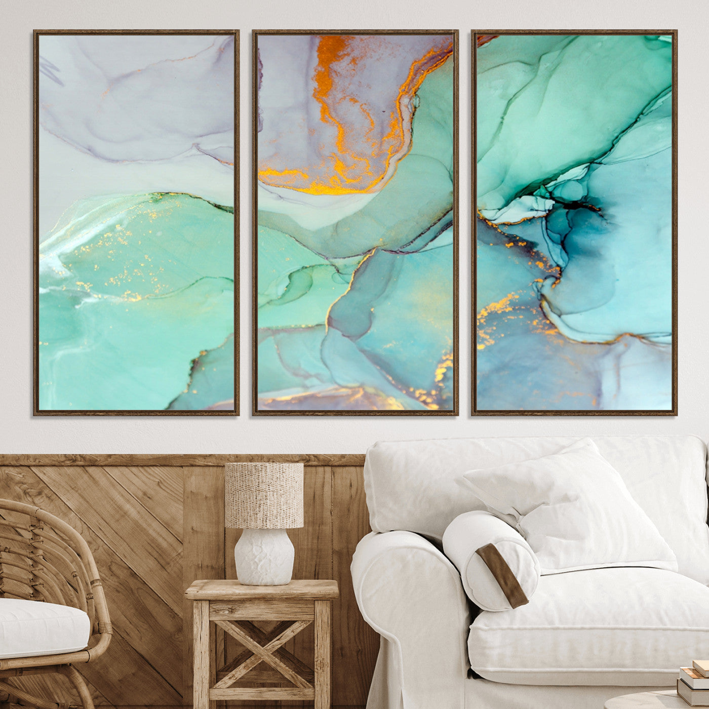 36934-MGV-CV-36X24-Colorful Marble Fluid Effect Canvas Wall Art Print