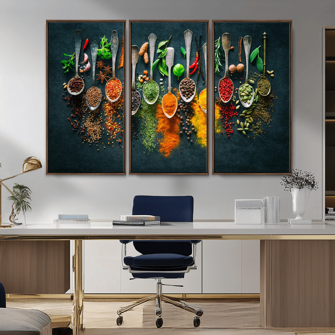 MGV-FC-48X32-3P - Herbs and Spices Kitchen Wall Art Canvas Print