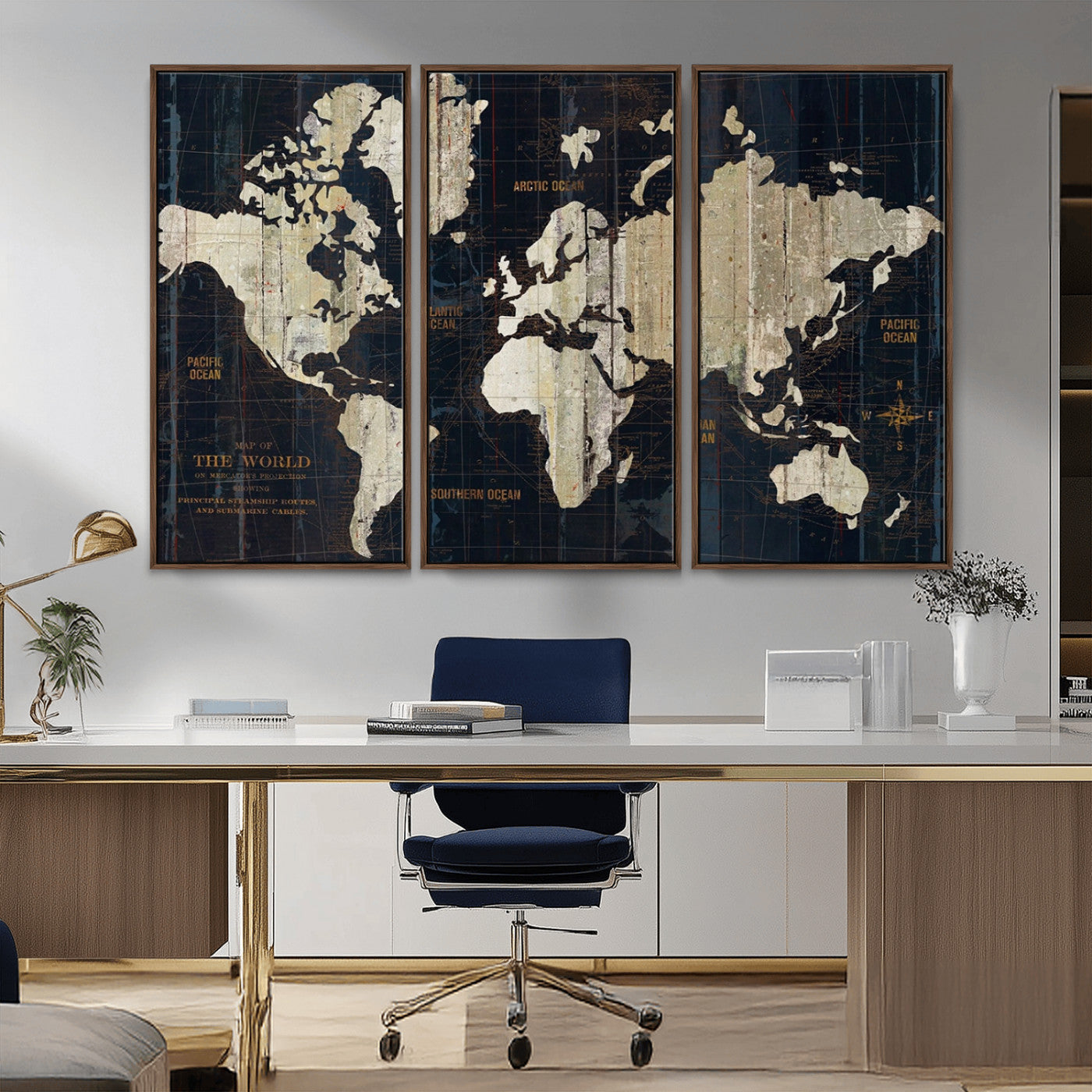 MGV-FC-48X32-3P - Push Pin World Map Canvas Print – Framed Wall Art for Couples to Track Their Travels – Anniversary
