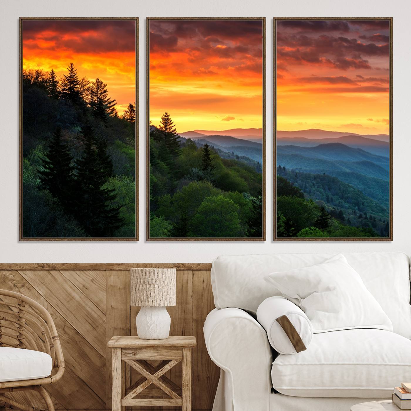 28501-MGV-CV-36X24-Forest Landscape Wall Art Sunset Canvas, Forest Sunset Canvas Print