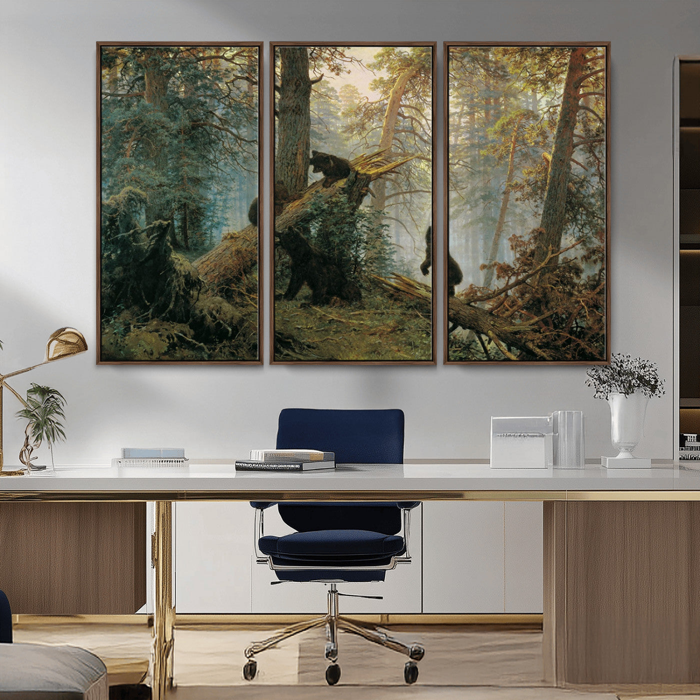 MGV-FC-48X32-3P - Grizzly Bear Cubs Wall Art Canvas Print