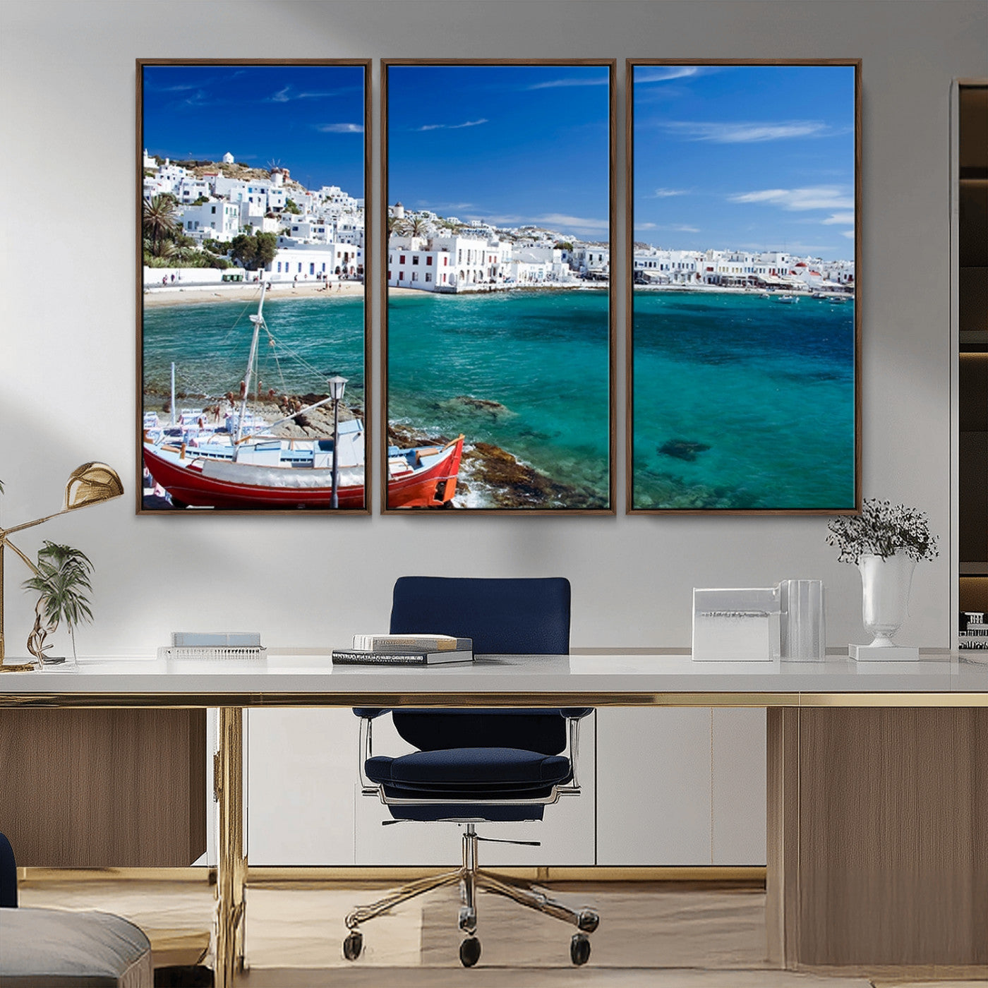 MGV-FC-48X32-3P - Santorini Wall Art Canvas Print