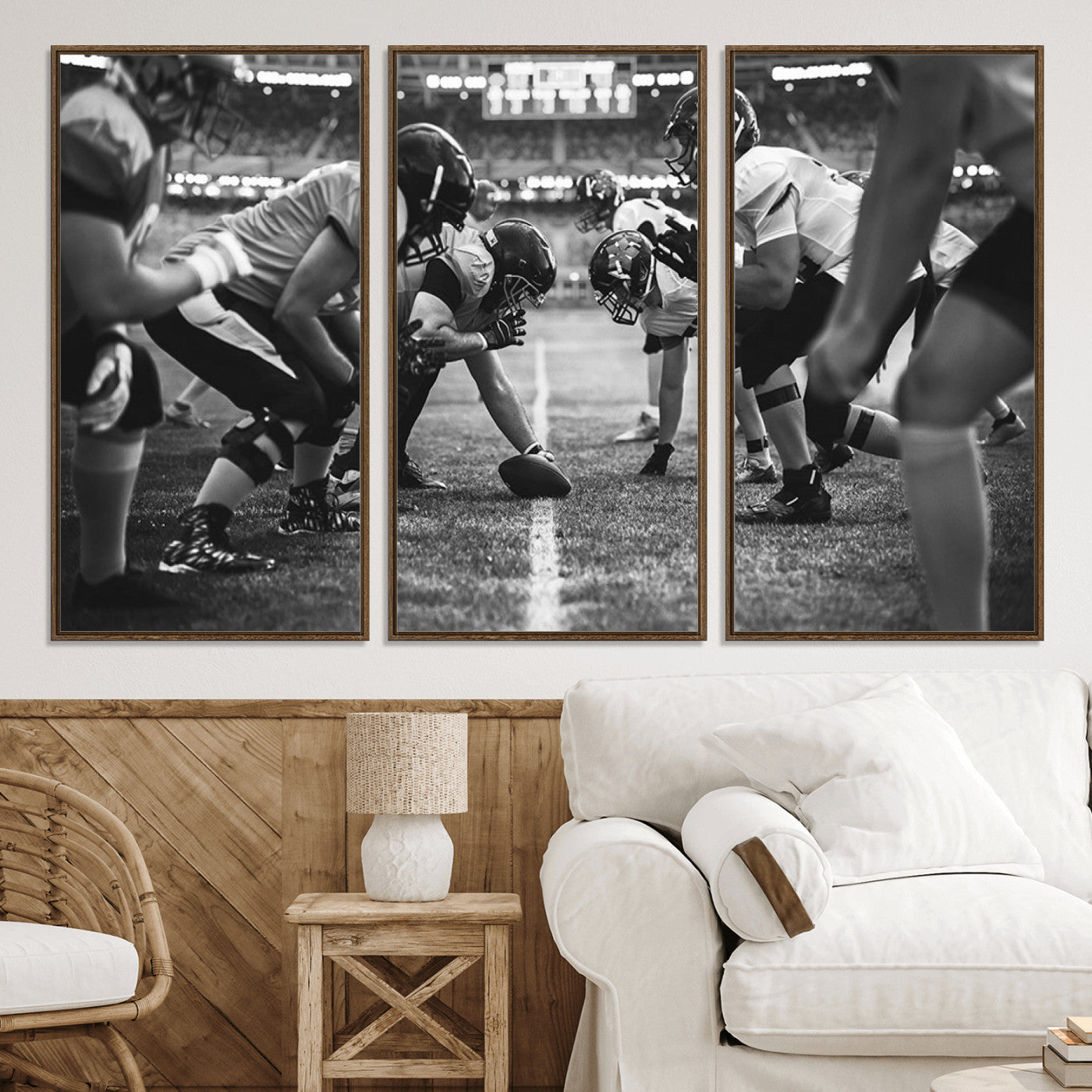 13273-MGV-CV-36X24-American Football Wall Art Canvas Print, Stadium Sport Wall Art Print