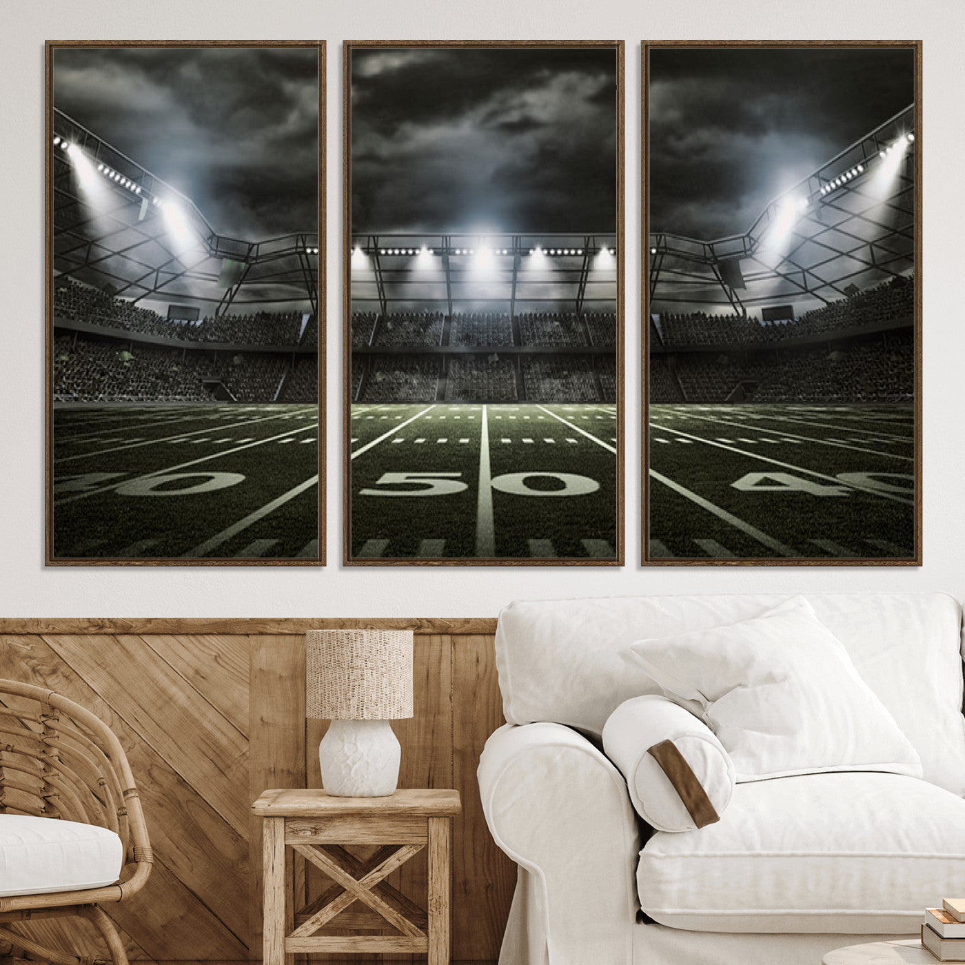 90107-MGV-CV-36X24-American Football Stadium Wall Art Canvas Print, Stadium Sport Wall Art Print