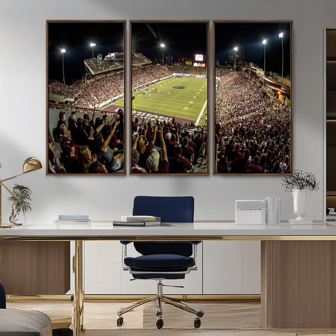 94126-MGV-FC-60X30-3P_Black-Washington-Grizzly Stadium Canvas Print, American Football Wall Art Canvas Print, Stadium Sport Wall