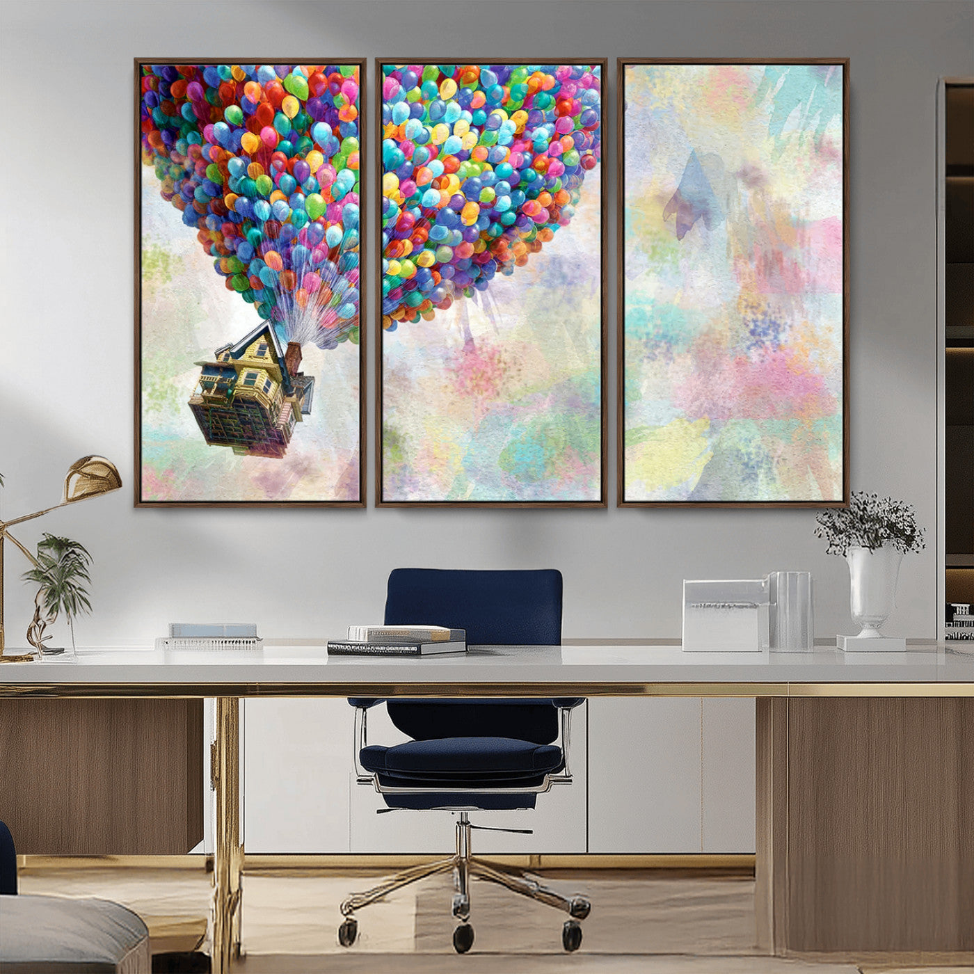 MGV-FC-48X32-3P - Up Pixar Poster, Look Up Pixar Wall Art, Up Pixar Canvas, Kids Play Game Room Decor Wall Art