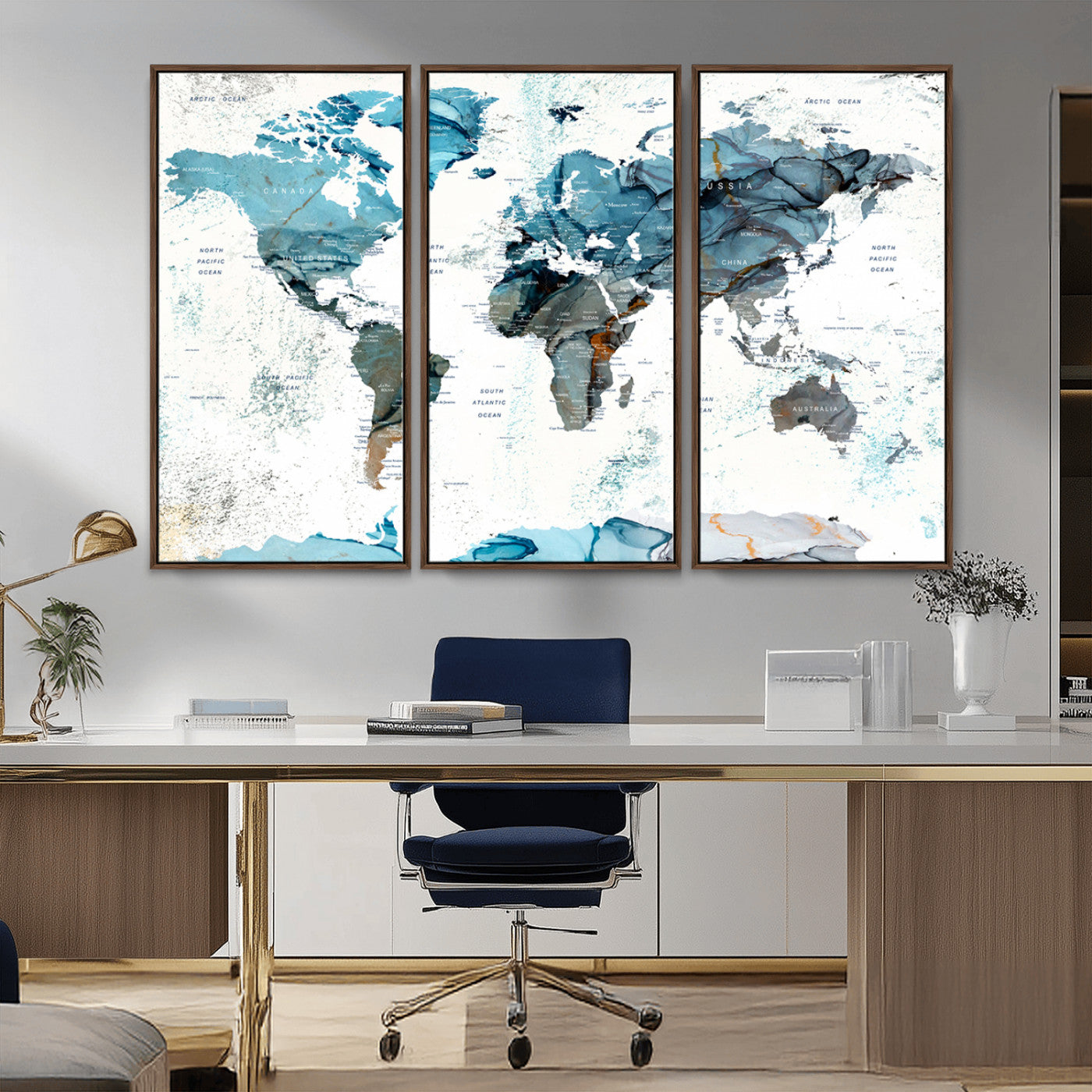 MGV-FC-48X32-3P - Push Pin World Map Canvas Print – Framed Wall Art for Couples to Track Their Travels – Anniversary
