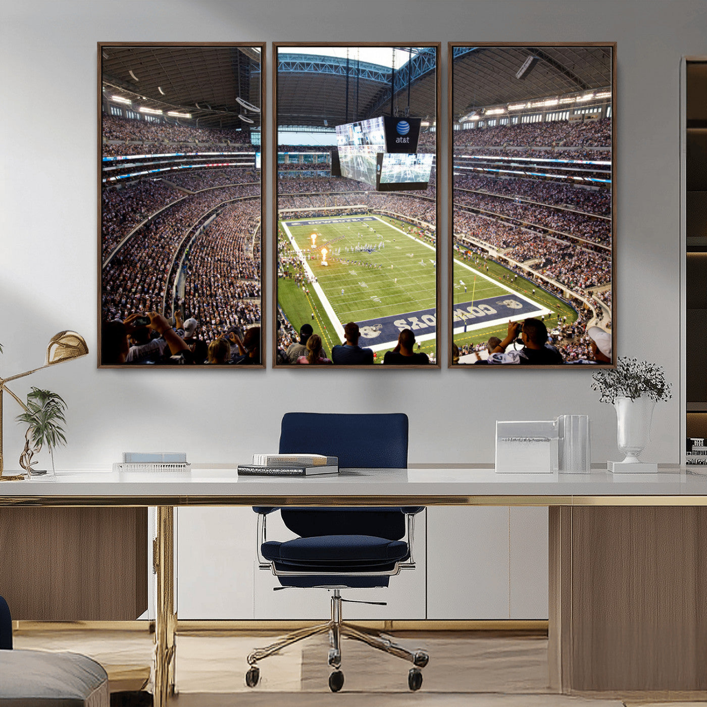 MGV-FC-48X32-3P - Dallas Cowboys Football Team Print - Arlington AT&T Stadium Wall Art Canvas Print