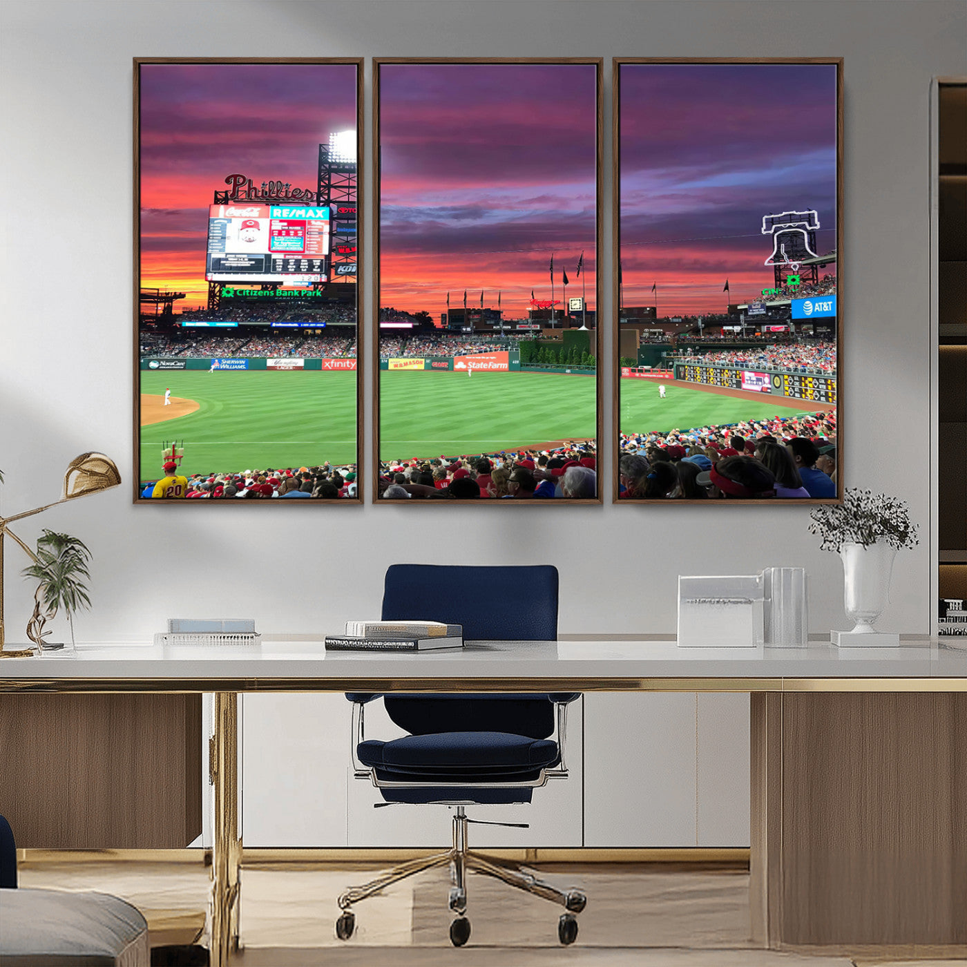 MGV-FC-48X32-3P - Philadelphia Phillies Baseball Team Print - Philadelphia Citizens Bank Park Stadium Wall Art Canvas