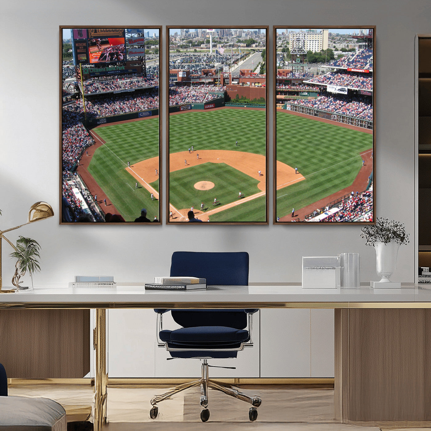 MGV-FC-48X32-3P - Philadelphia Phillies Baseball Team Print - Philadelphia Citizens Bank Park Stadium Wall Art Canvas