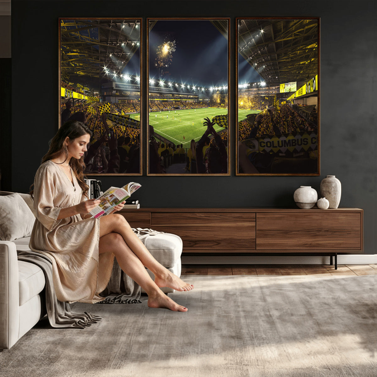 51122-MGV-CV-36X24 - Columbus Crew Soccer Team Print - Columbus Crew Stadium Wall Art Canvas Print