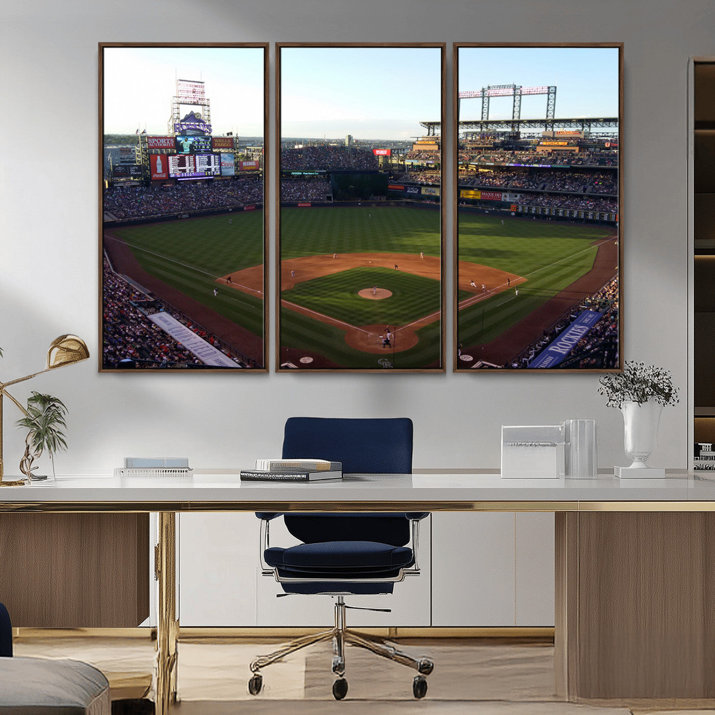 MGV-FC-48X32-3P - Colorado Rockies Coors Field Wall Art Canvas Print - MLB Baseball Stadium
