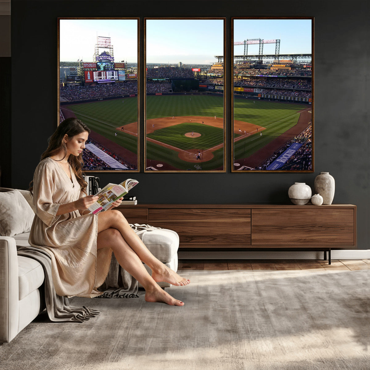 21638-MGV-CV-36X24 - Colorado Rockies Coors Field Wall Art Canvas Print, MLB Baseball Stadium