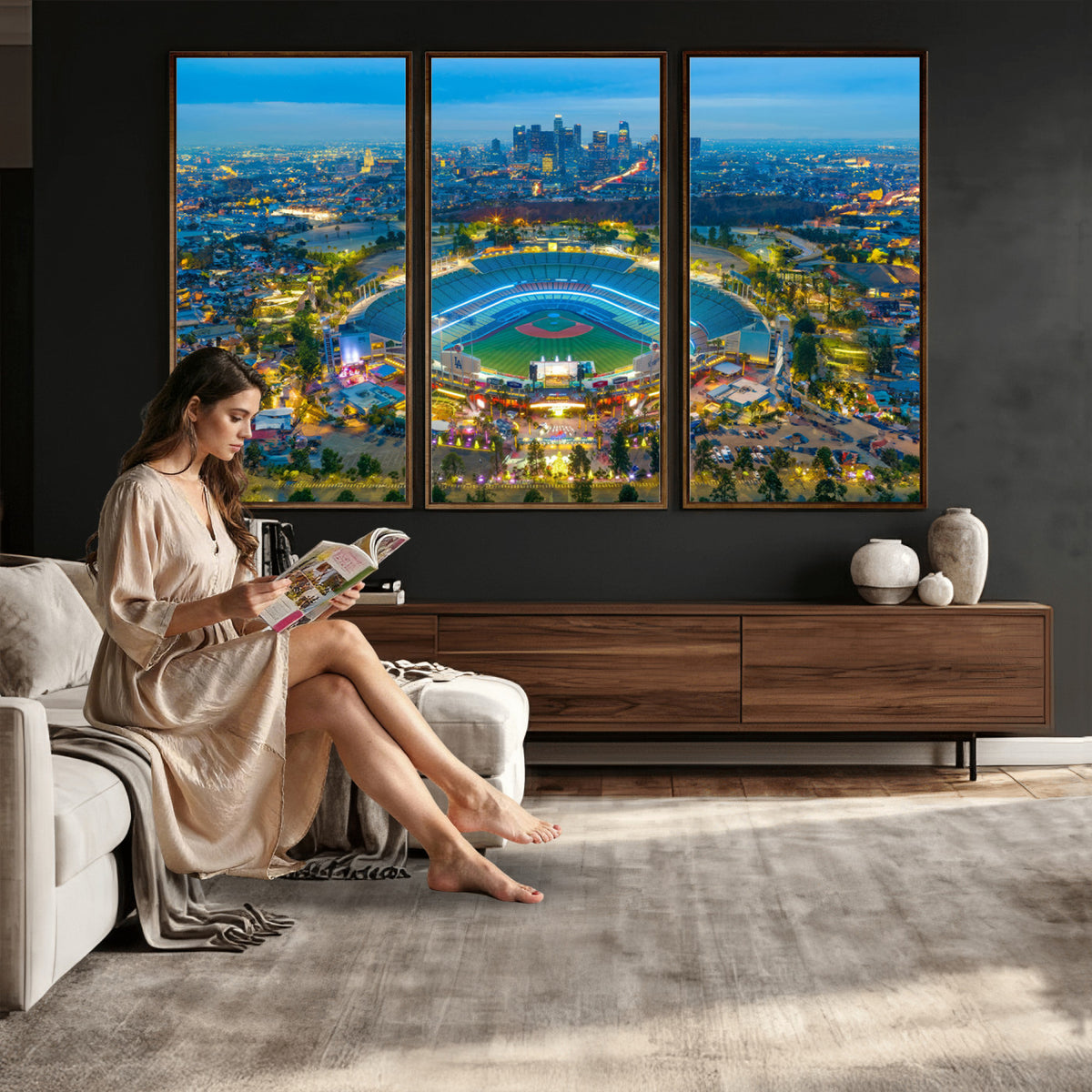 78144-MGV-CV-36X24 - Los Angeles Dodgers Wall Art Canvas, Dodger Stadium Wall Art