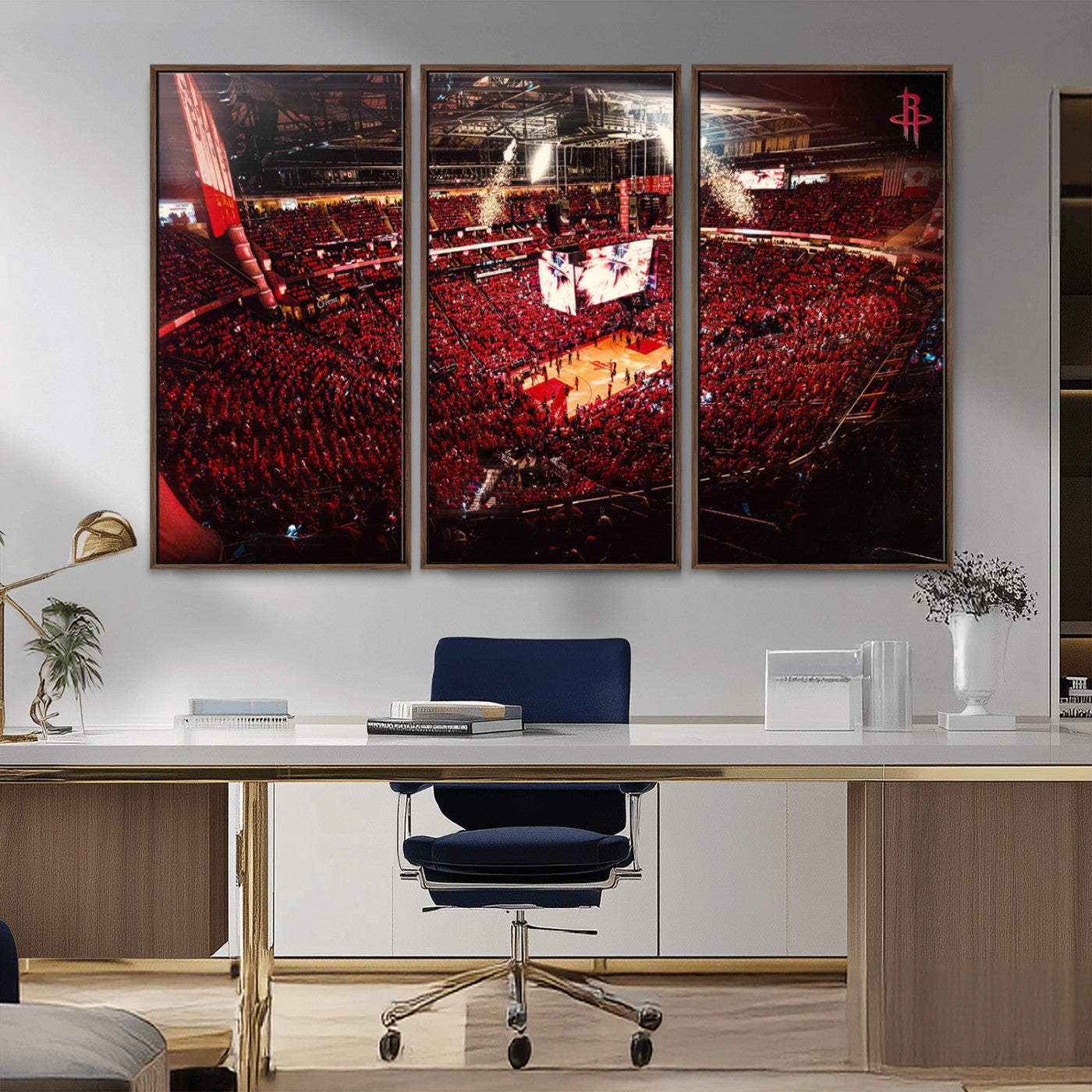 MGV-FC-48X32-3P - Houston Rockets Basketball Team Print Canvas- Houston Toyota Center Stadium Wall Art Canvas Print
