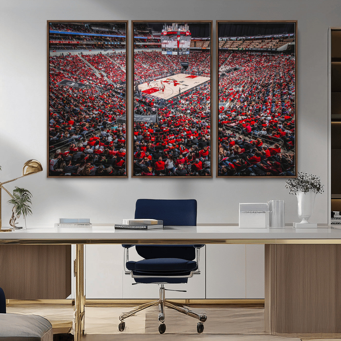 MGV-FC-48X32-3P - Louisville Cardinals Basketball Print Canvas - Louisville KFC Yum Center Arena Wall Art Canvas Print