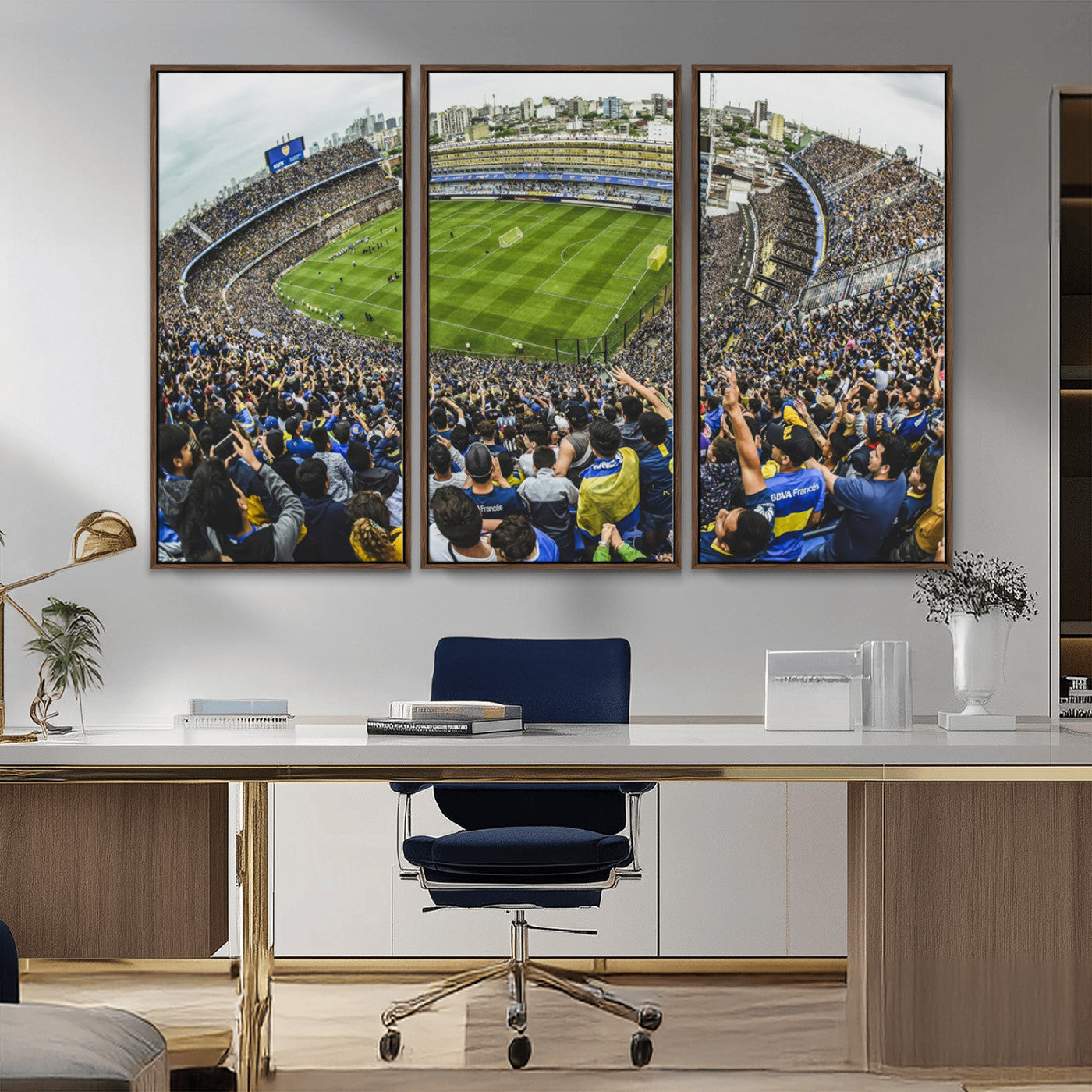 MGV-FC-48X32-3P - Boca Juniors Soccer Team Print Wall Art - Buenos Aires Bombonera Stadium Canvas Print