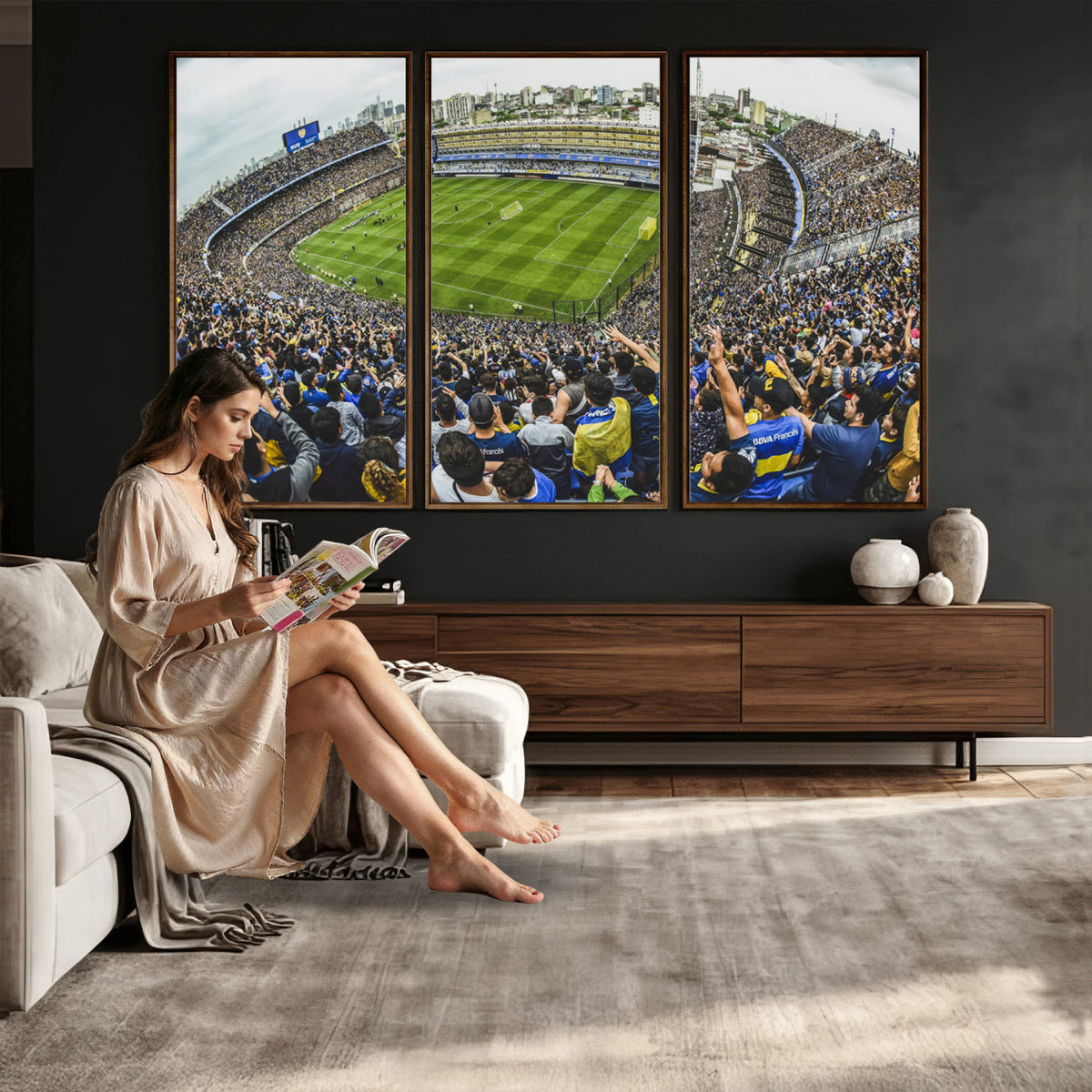 63839-MGV-CV-36X24 - Boca Juniors Soccer Team Print Wall Art, Buenos Aires Bombonera Stadium