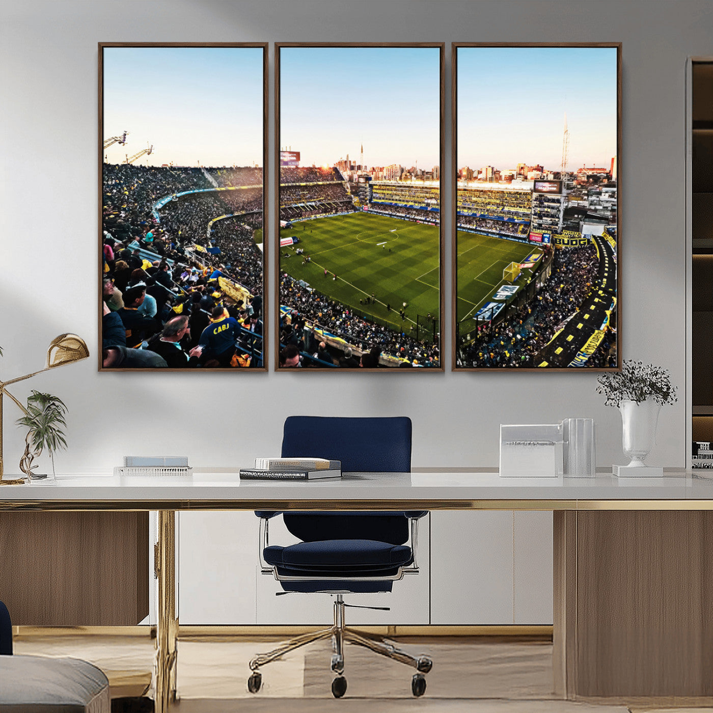 MGV-FC-48X32-3P - Boca Juniors Soccer Team Print - Buenos Aires Bombonera Stadium Wall Art Canvas Print