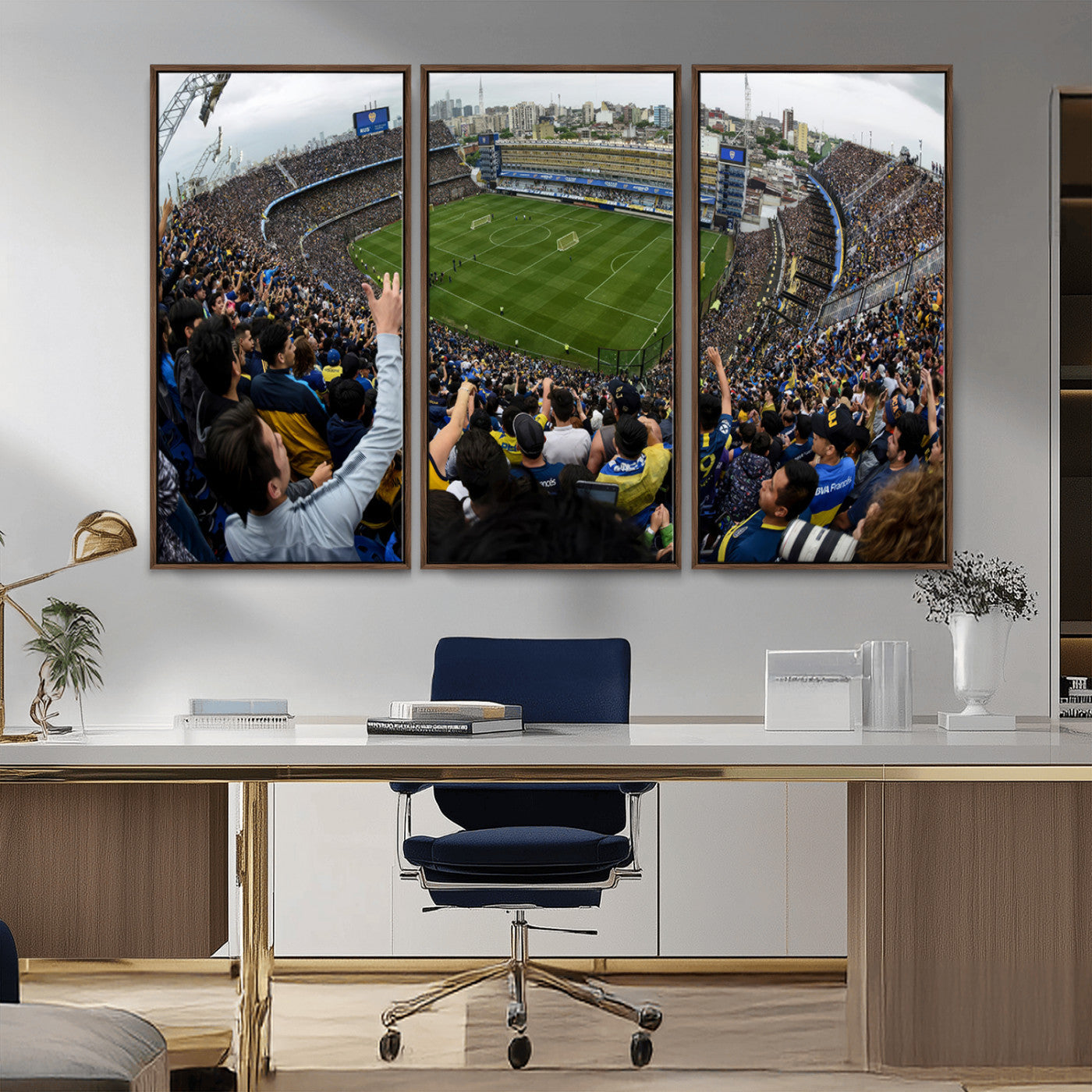 MGV-FC-48X32-3P - Boca Juniors Soccer Team Print - Buenos Aires Bombonera Stadium Wall Art Canvas Print
