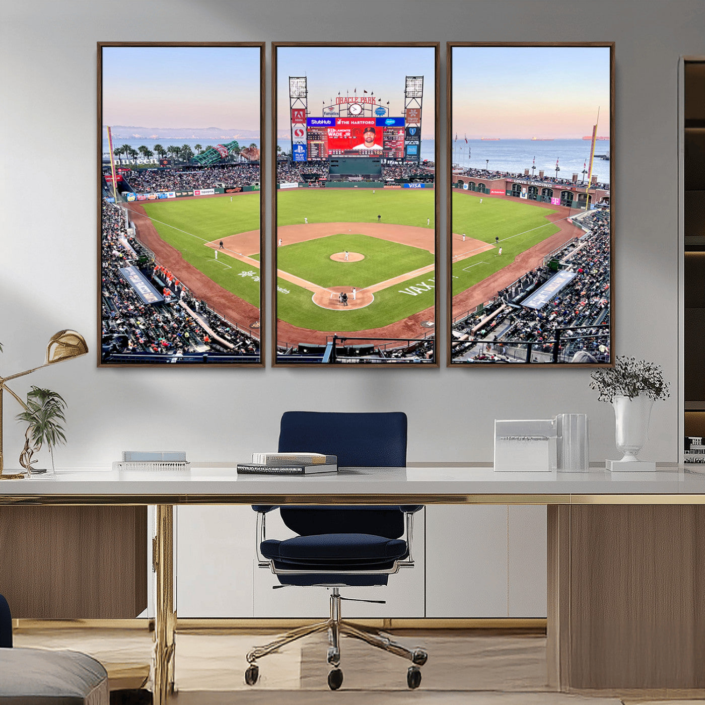 MGV-FC-48X32-3P - San Francisco Giants Baseball Team Print - Oracle Park Stadium Wall Art Canvas Print
