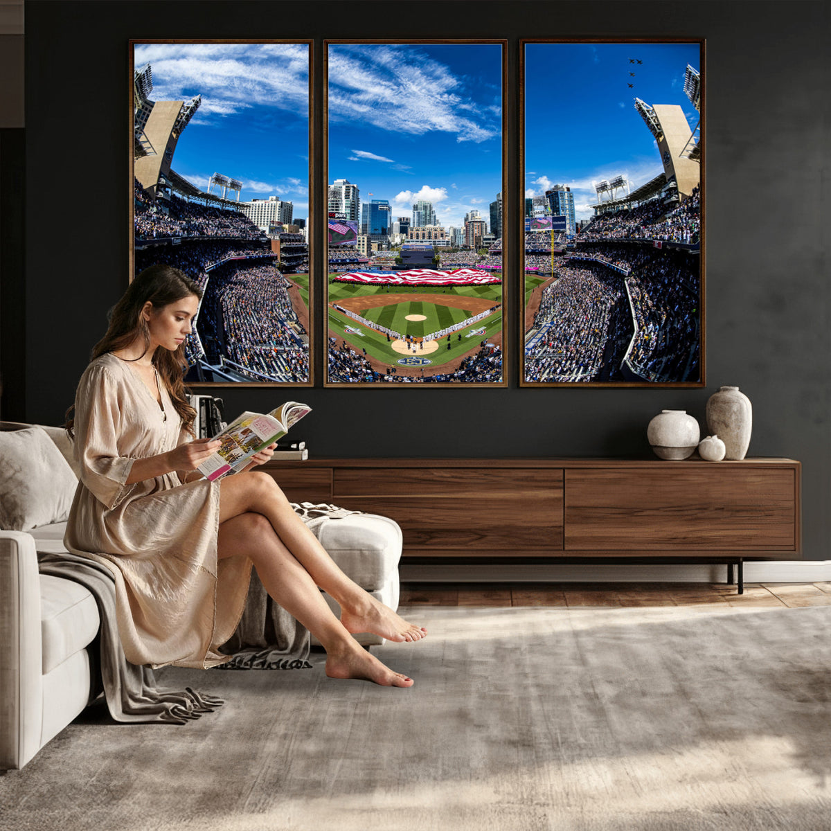 52297-MGV-CV-36X24 - San Diego Padres Baseball Team Print, Petco Park Stadium