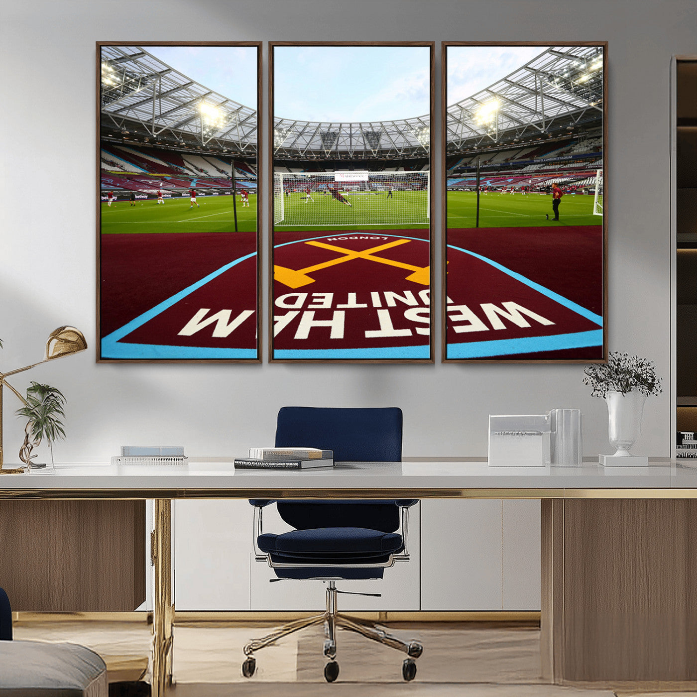 MGV-FC-48X32-3P - West Ham United FC Stadium Canvas Wall Art – London Stadium Football Print – Premier League Team