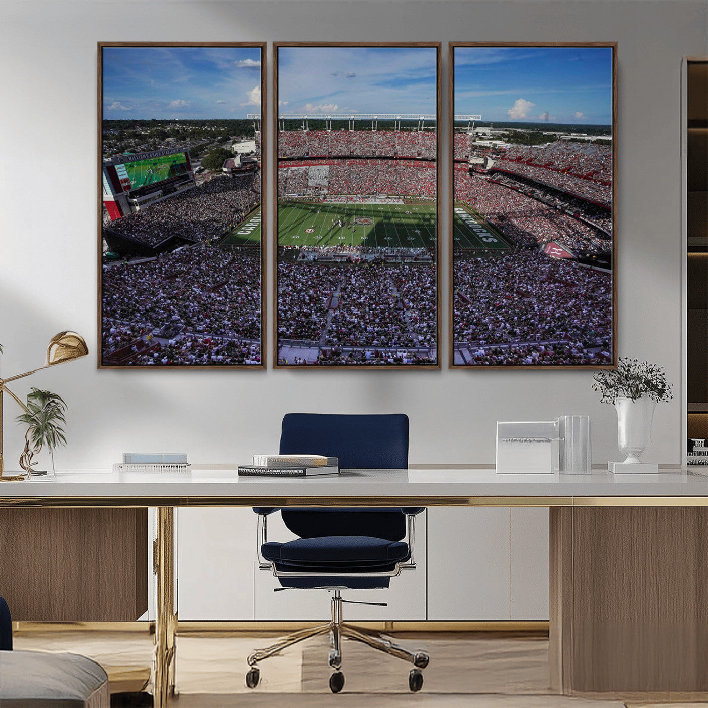 MGV-FC-48X32-3P - South Carolina Gamecocks Football Team Print - Columbia Williams-Brice Stadium Wall Art Canvas Print