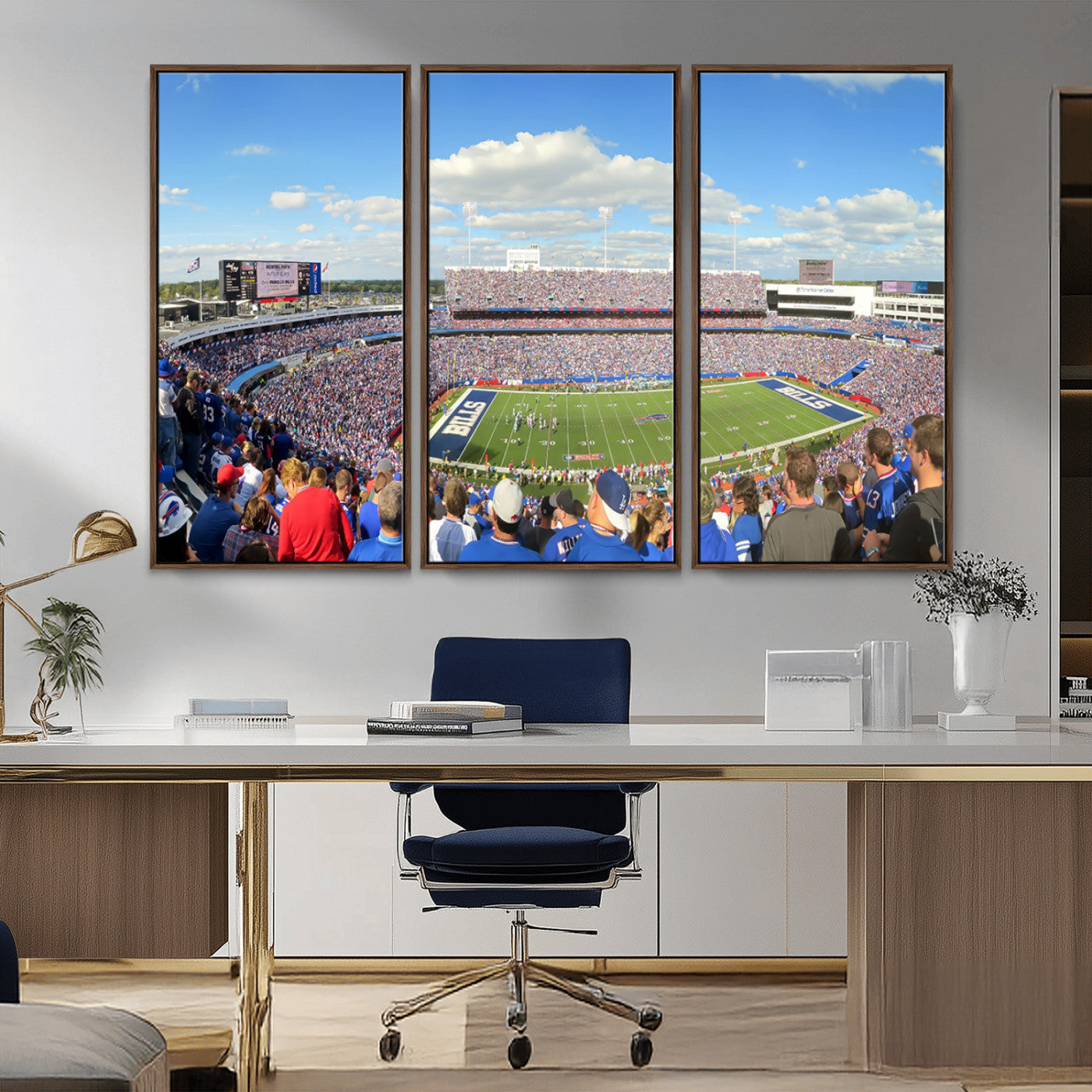 MGV-FC-48X32-3P - Buffalo Bills NFL Football Team Print - Buffalo Highmark Stadium Wall Art Canvas Print