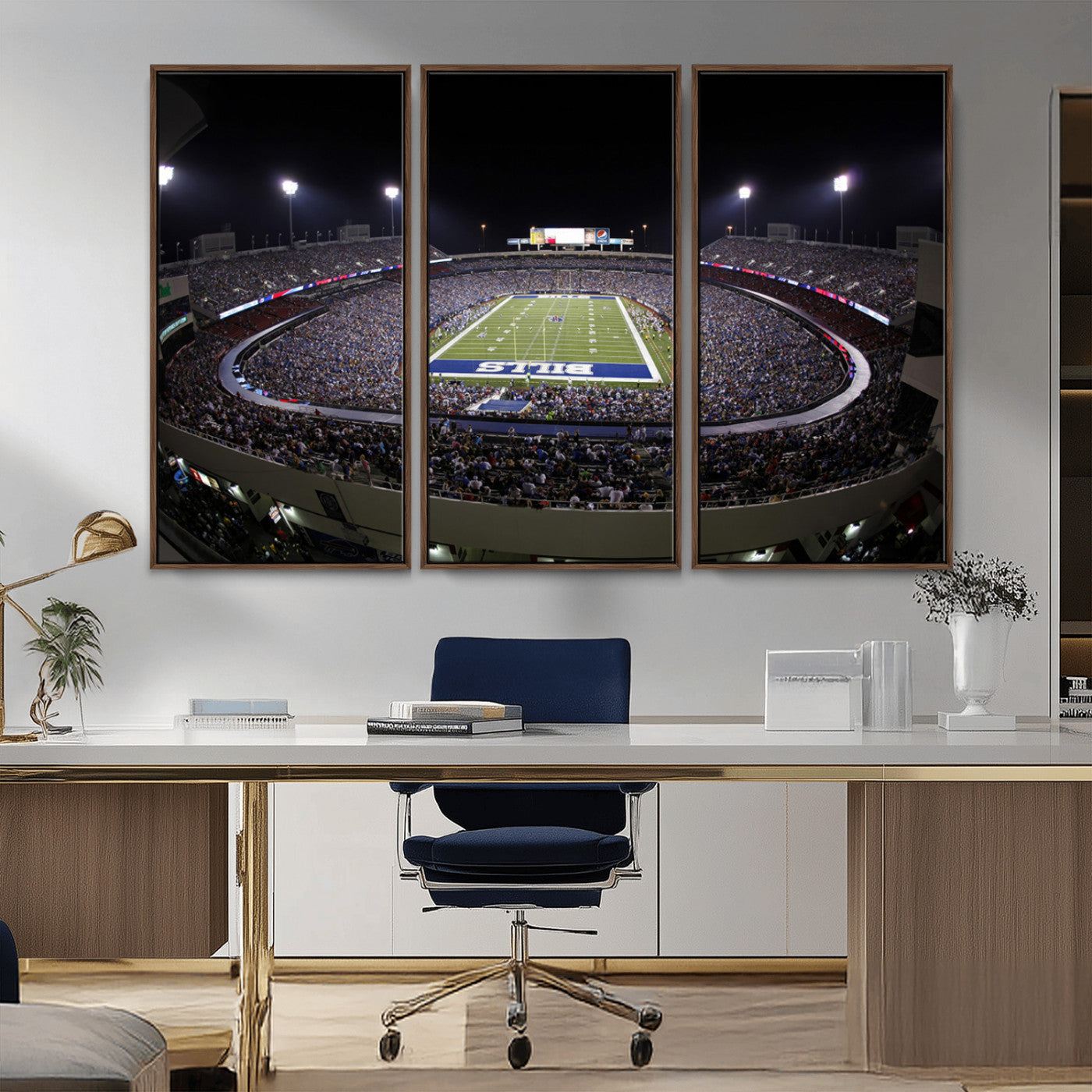 MGV-FC-48X32-3P - Buffalo Bills NFL Football Team Print - Buffalo Highmark Stadium Wall Art Canvas Print