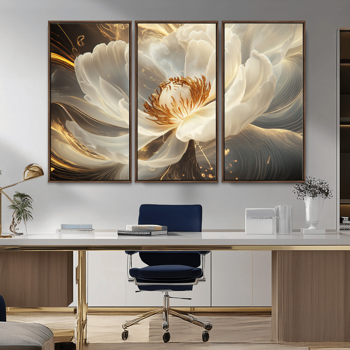 MGV-FC-48X32-3P - Abstract Floral Wall Art Canvas Print