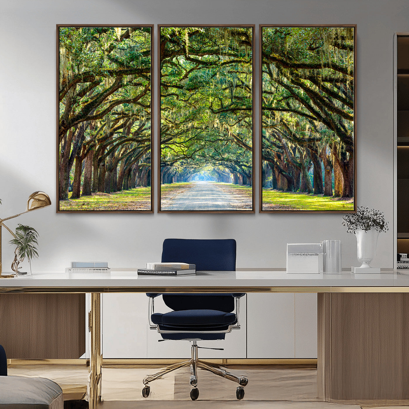 MGV-FC-48X32-3P - Wormsloe State Plantation Driveway Wall Art Canvas Print