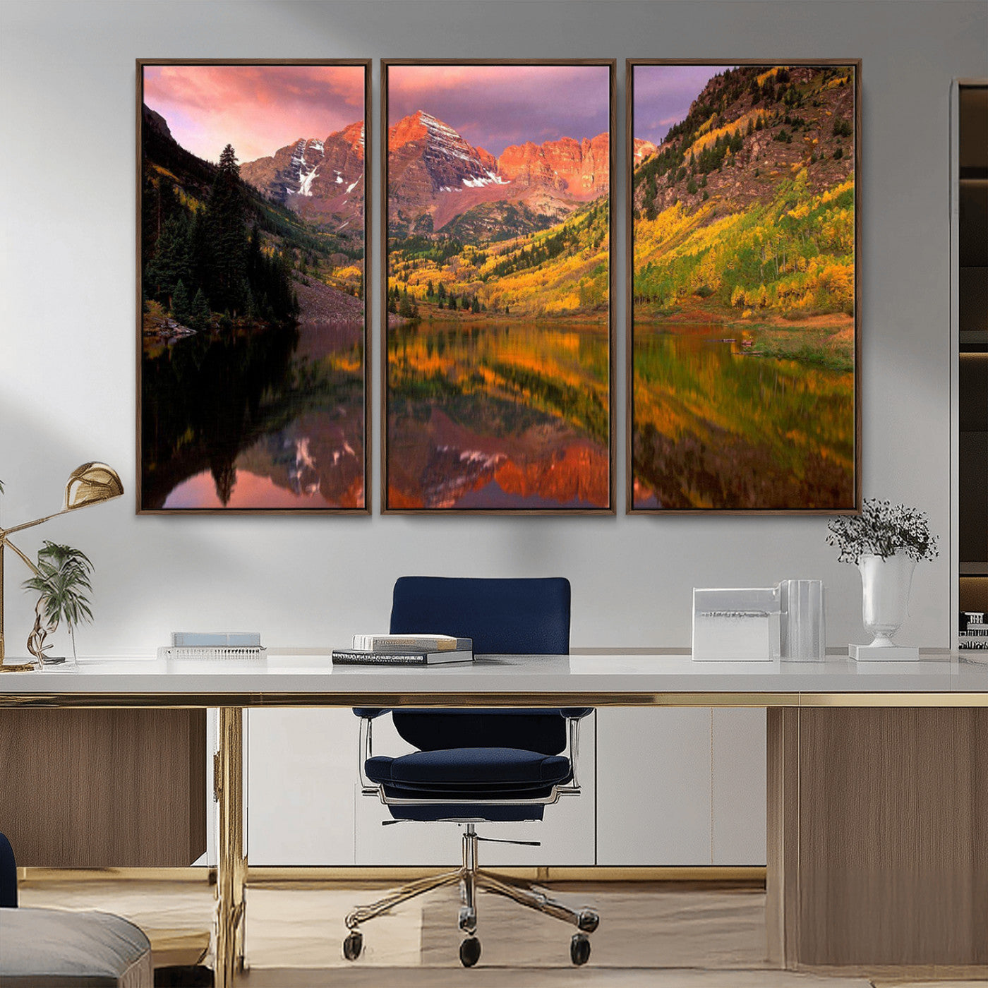 86946-MGV-CV-36X24-Colorado Rockies Mountain Sunset Wall Art | Ready to Hang and Framed | Scenic Nature Landscape