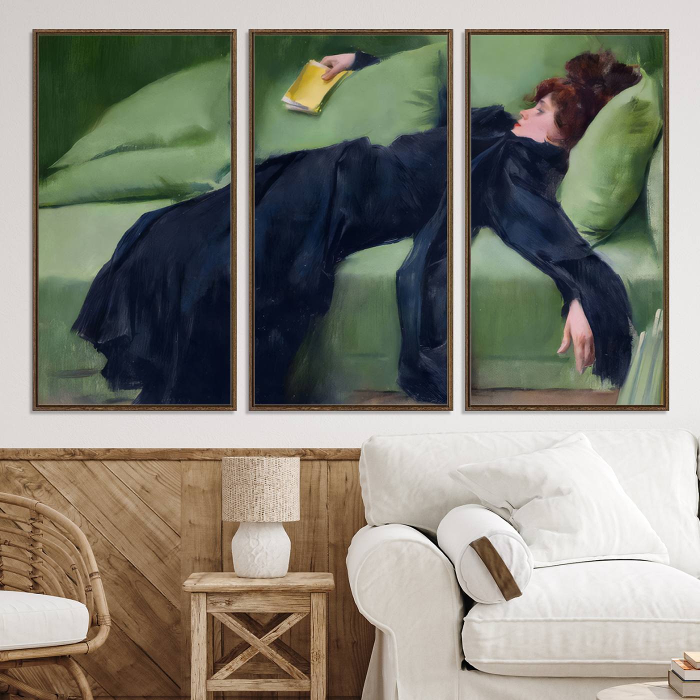 17725-MGV-CV-30X20-Decadent Girl by Ramon Casas Wall Art Canvas Print, Framed Decadent Girl Canvas Print