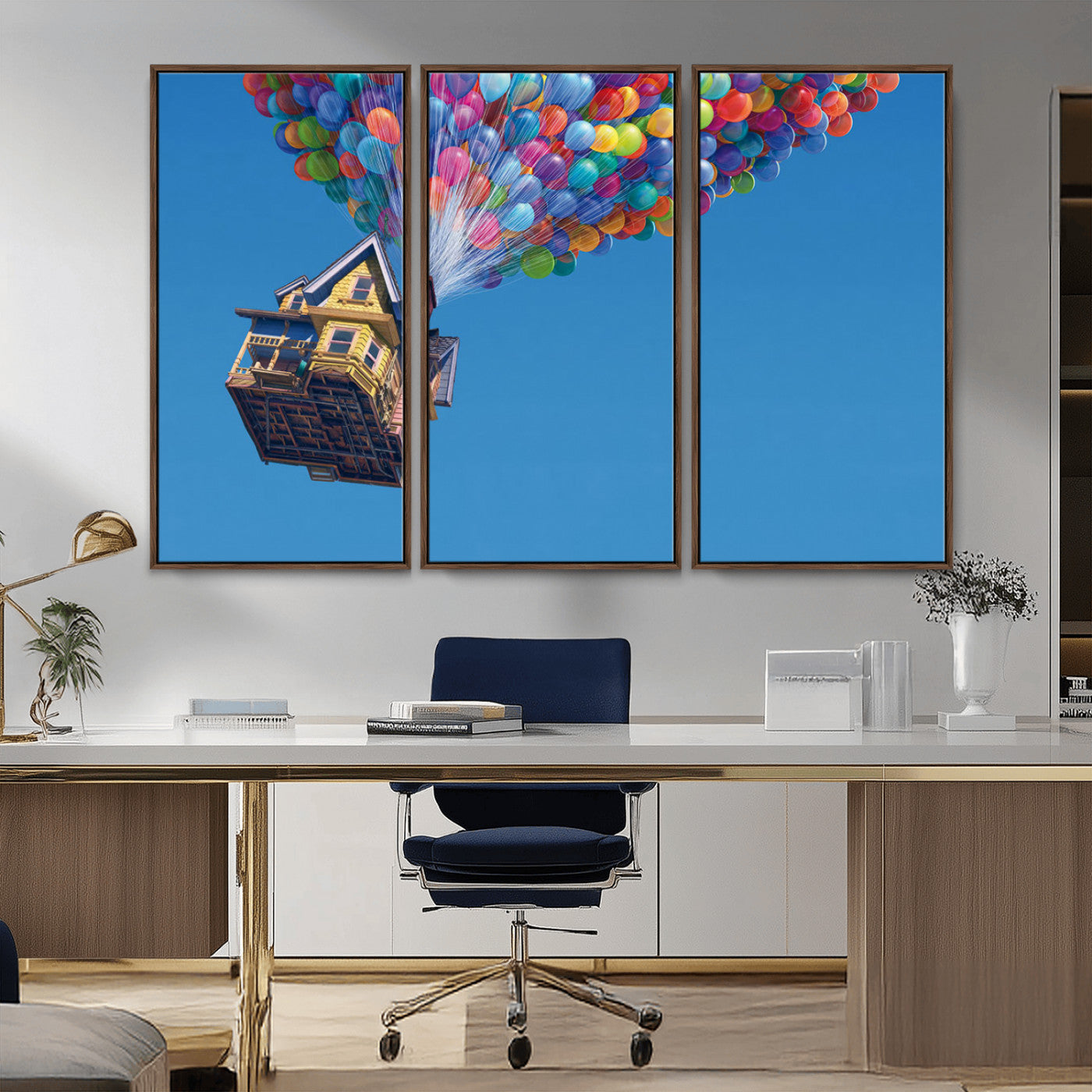 MGV-FC-48X32-3P - Carl Fredricksen, Up Movie Wall Art, Balloons Wall Art, Air Balloons for Kids Room Print