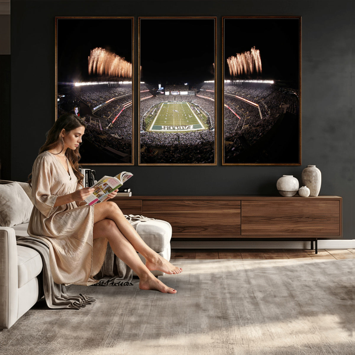 48893-MGV-CV-36X24 - Eagles Field Stadium Wall Art, Lincoln Financial Field