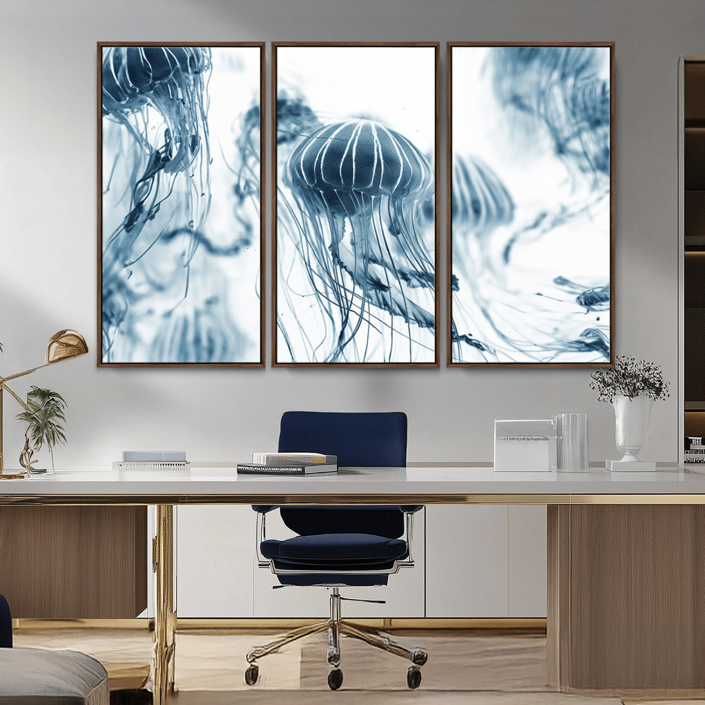 MGV-FC-48X32-3P - Abstract Jellyfish Canvas Print Wall Art