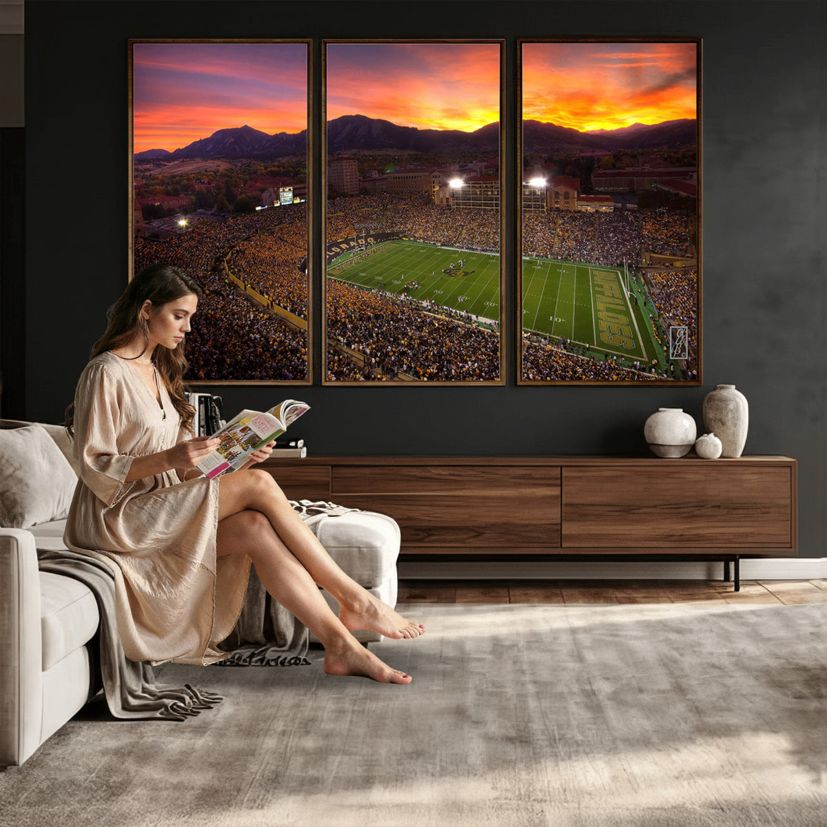 84649-MGV-CV-36X24 - Folsom Field, University of Colorado Buffaloes Football, Extra Large Game Room Wall Decor