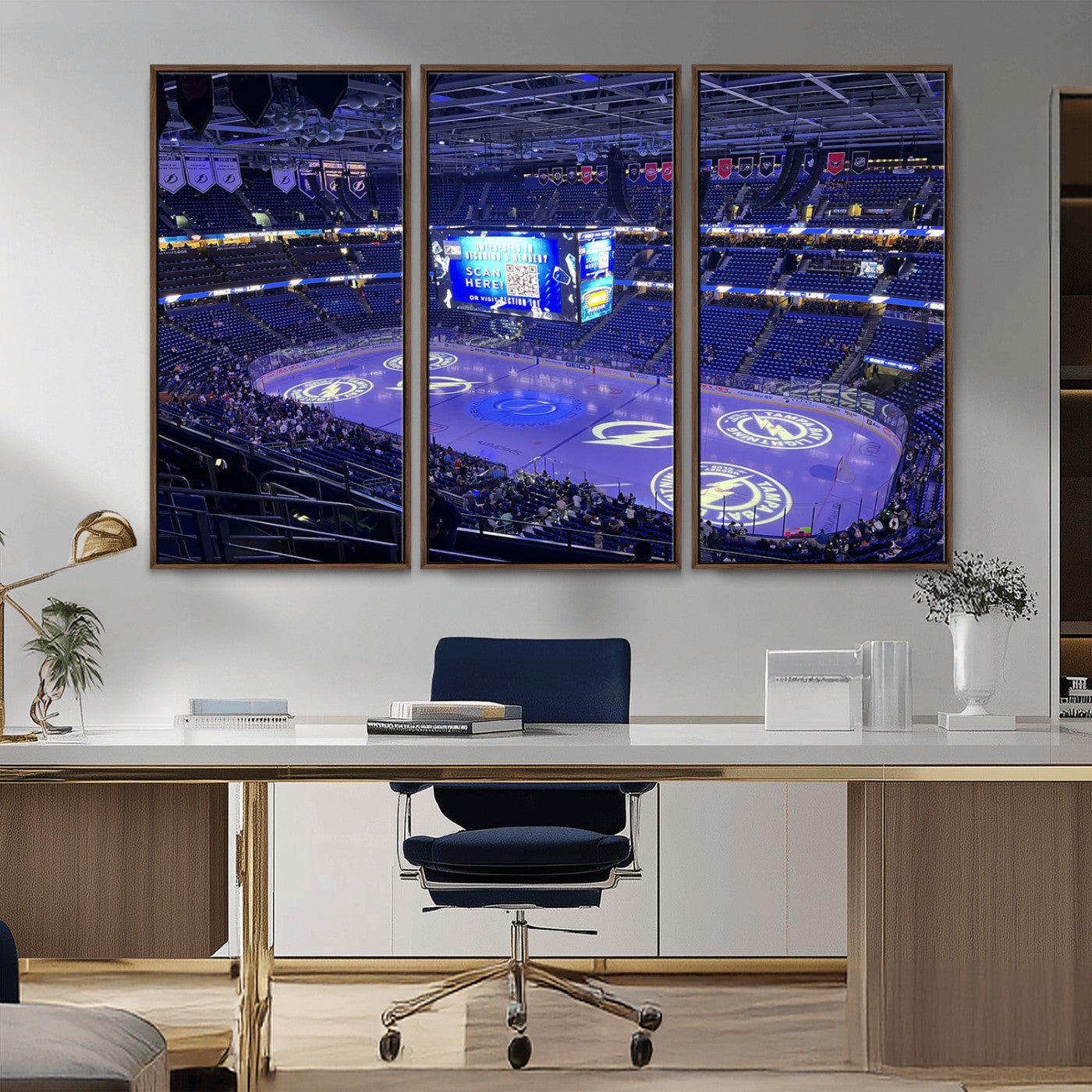 MGV-FC-48X32-3P - Amalie Arena Florida Wall Art Canvas Print - NHL Hockey Stadium Print Wall Art