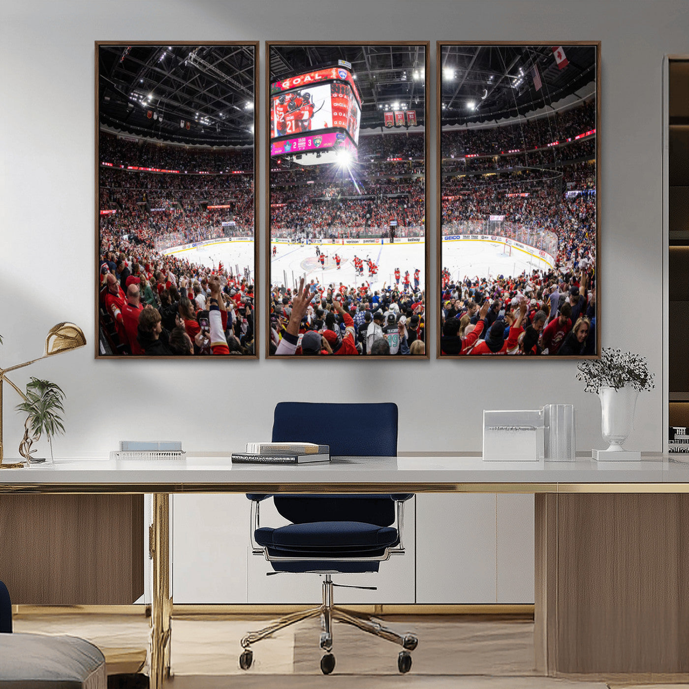 MGV-FC-48X32-3P - Amerant Bank Arena Wall Art Canvas Print - Basketball Arena Stadium Print