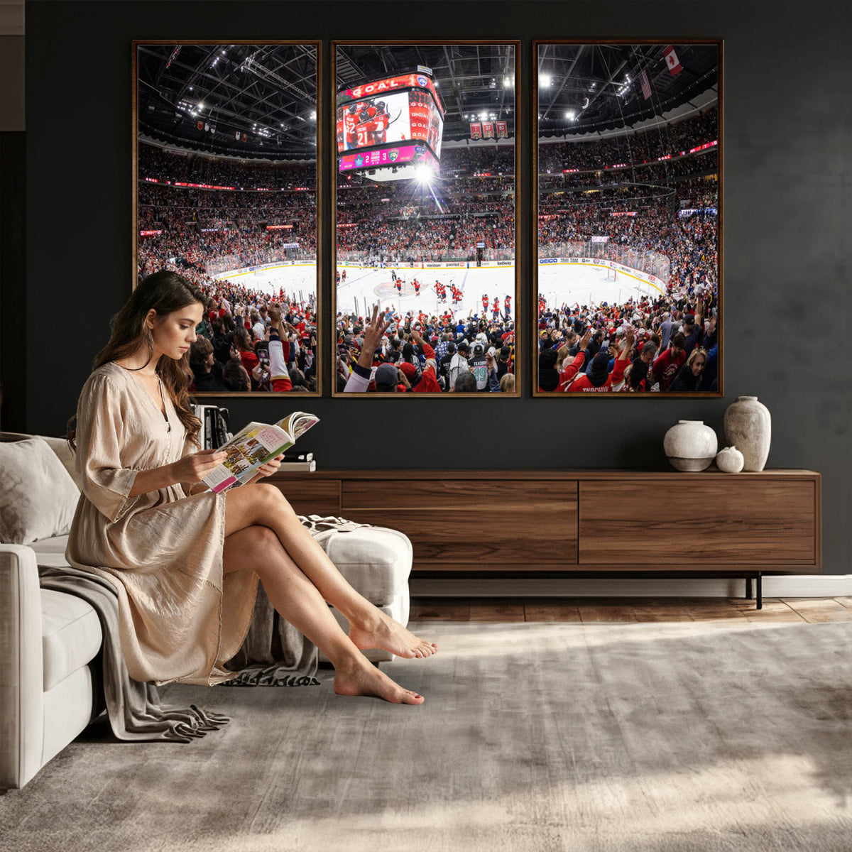 15750-MGV-CV-36X24 - Amerant Bank Arena Wall Art Canvas Print, Hockey Arena