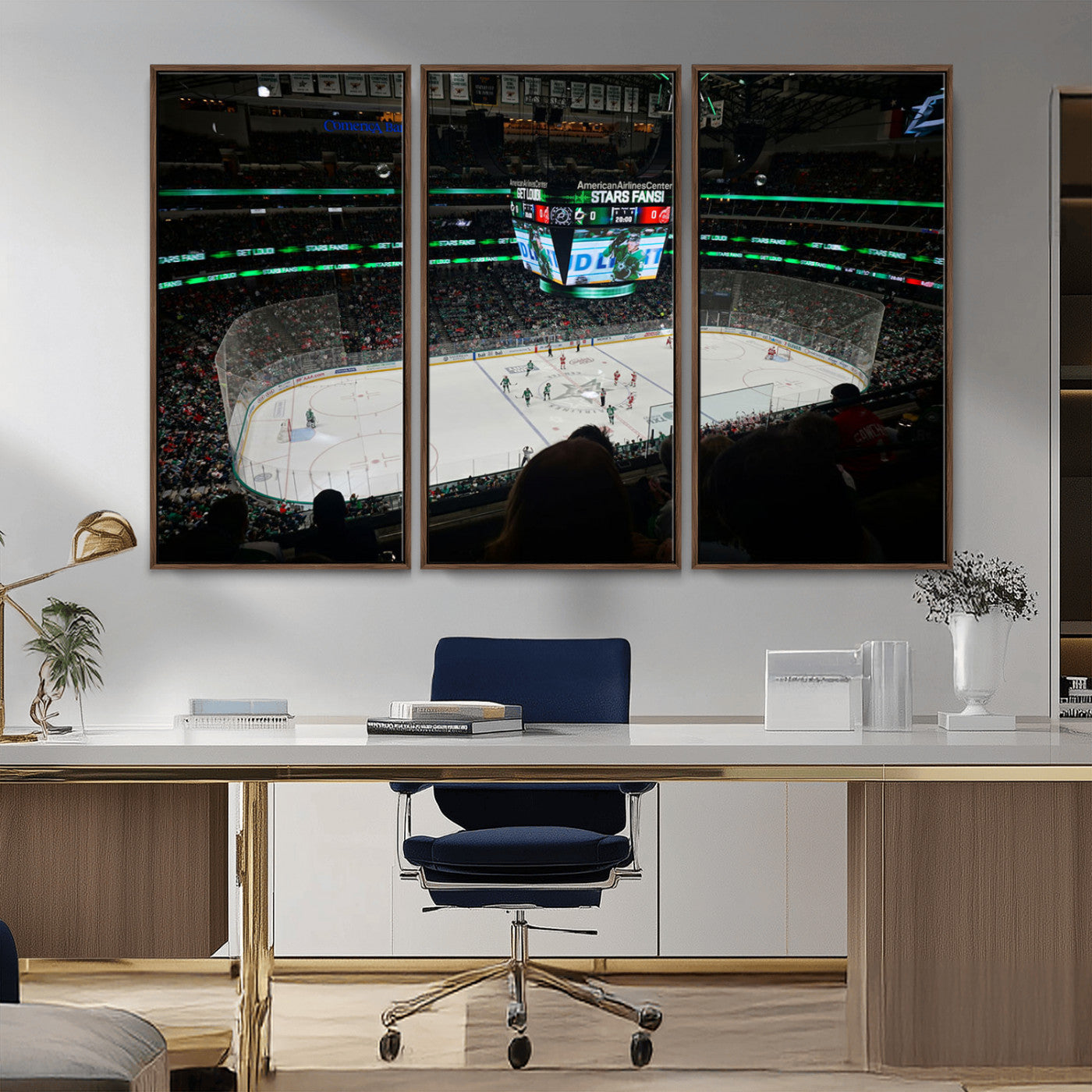 MGV-FC-48X32-3P - American Airlines Center Dallas Stars Wall Art Canvas Print - Dallas Hockey Arena Stadium Print