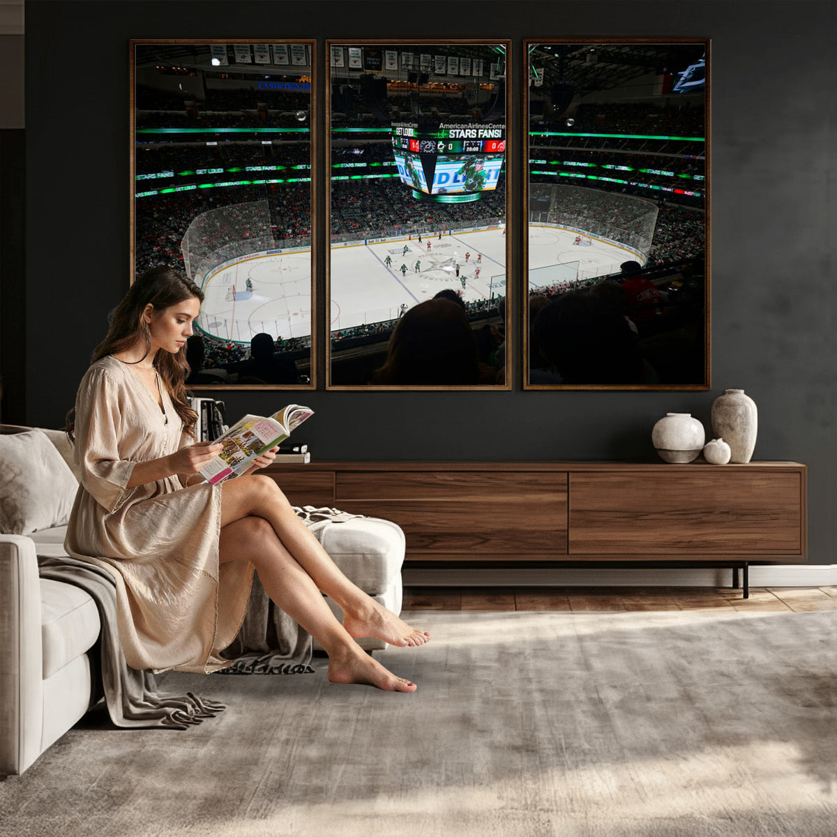 13876-MGV-CV-36X24 - American Airlines Center Dallas Stars Wall Art Canvas Print