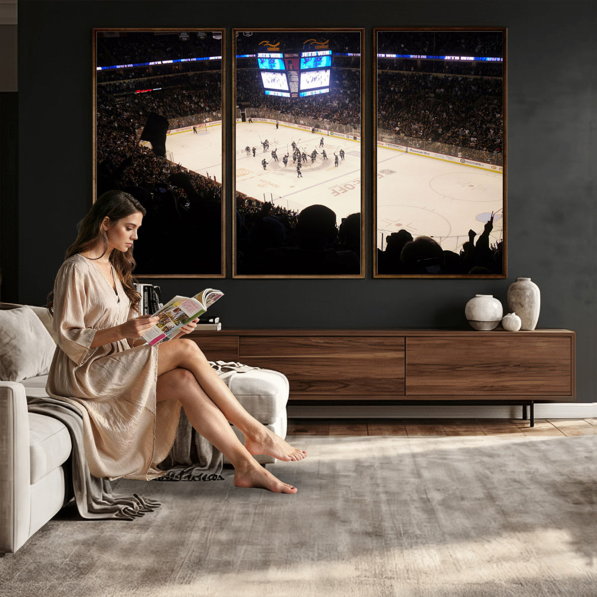 22497-MGV-CV-36X24 - Canada Life Centre Wall Art | Winnipeg Jets Hockey Team Print Canvas | Ready to Hang | Winnipeg Wall