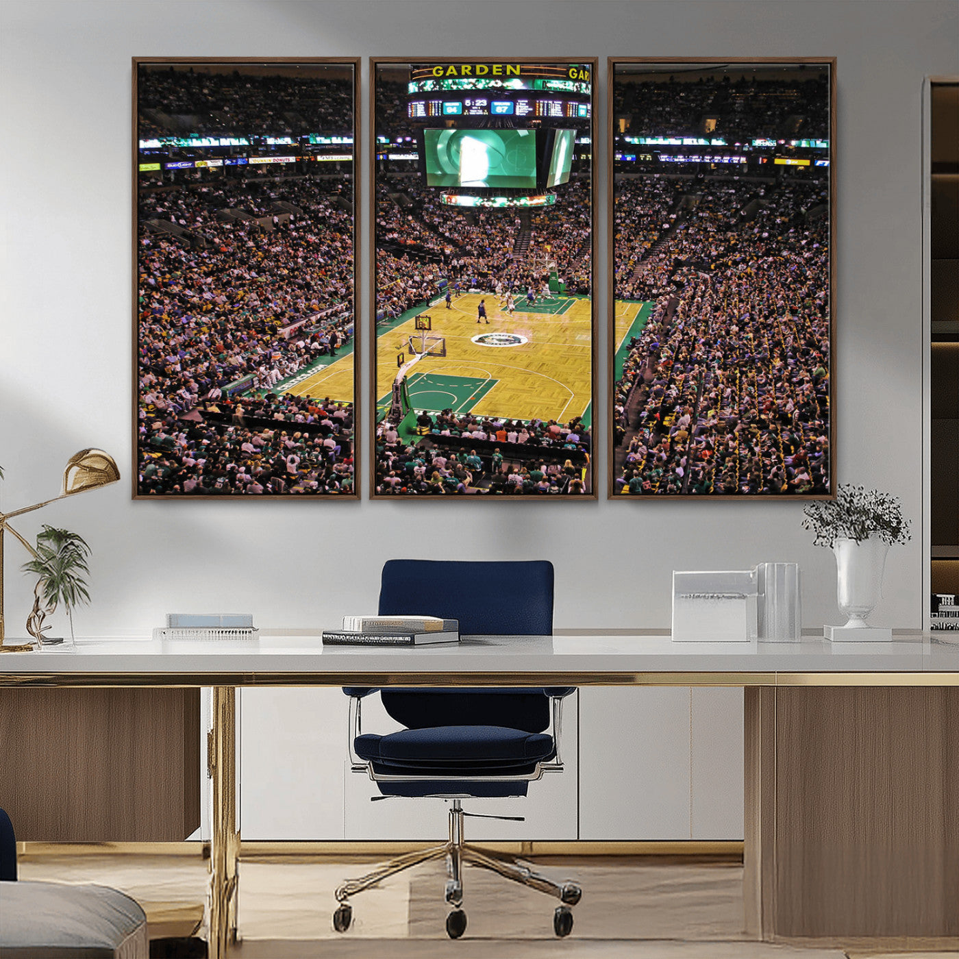 MGV-FC-48X32-3P - Celtics Game Versus The Timberwolves | Baseball Stadium Wall Art | Canvas Print | Ready to Hang